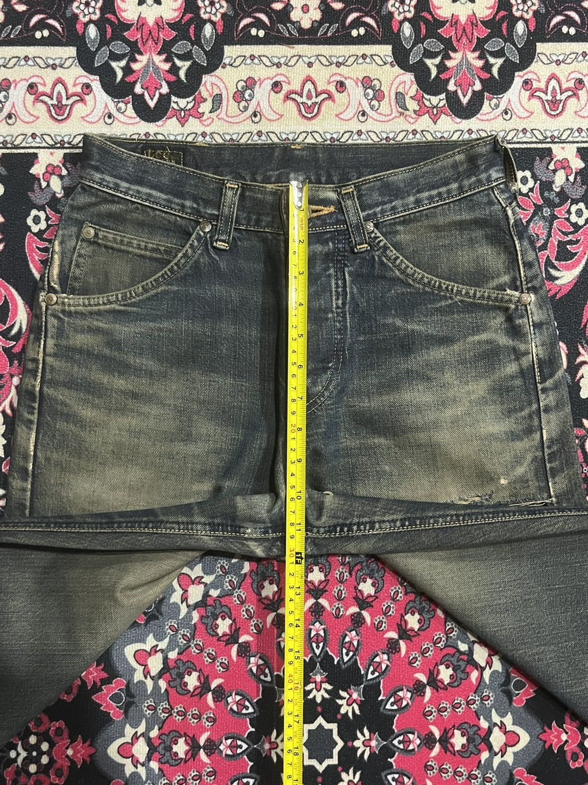 Vintage ⚡️Selvedge⚡️Vintage Lee Riders Sanforized Mud Washed Jeans Size US 27 - 19 Thumbnail