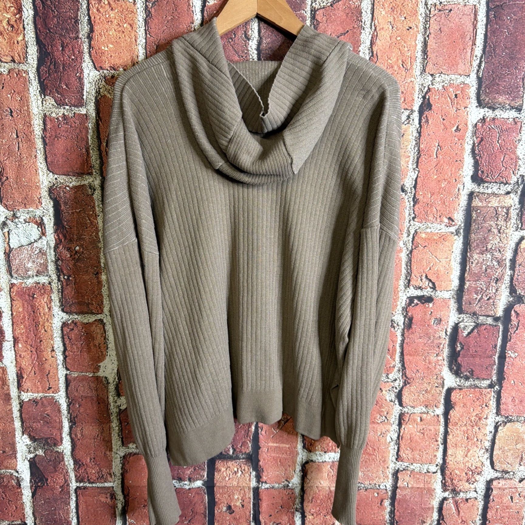  Hoodie Pullover M Women Brown Pause Knitwear Cement Split Hem