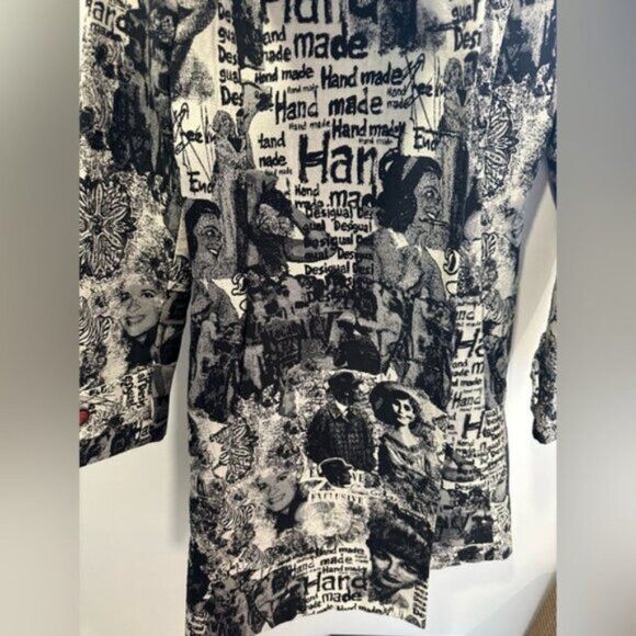 Desigual RARE - VINTAGE Desigual Black and White Graphic Women's Coat Size S / US 4 / IT 40 - 13 Thumbnail