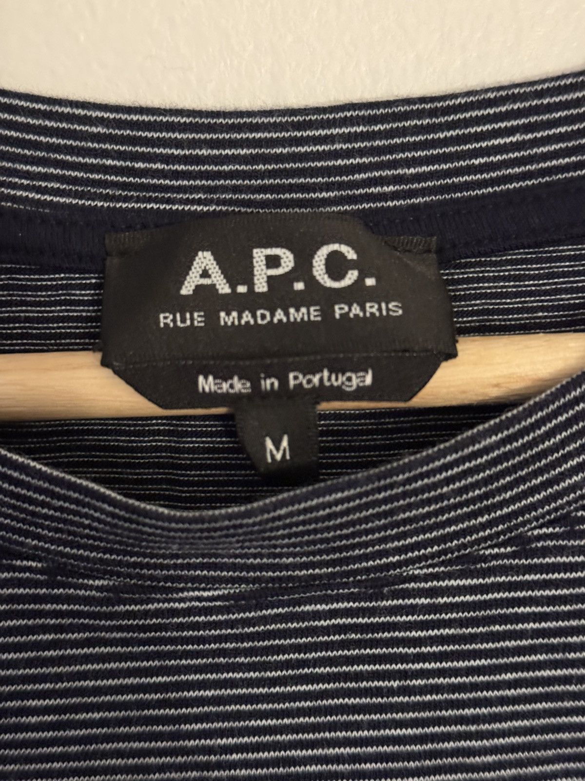 A.P.C. APC navy and white striped t-shirt Size US M / EU 48-50 / 2 - 2 Thumbnail