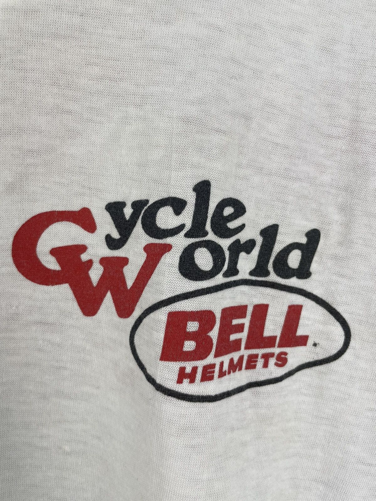 Vintage Vintage 80s Cycle World Bell Helmet ringer t shirt Size US M / EU 48-50 / 2 - 4 Thumbnail