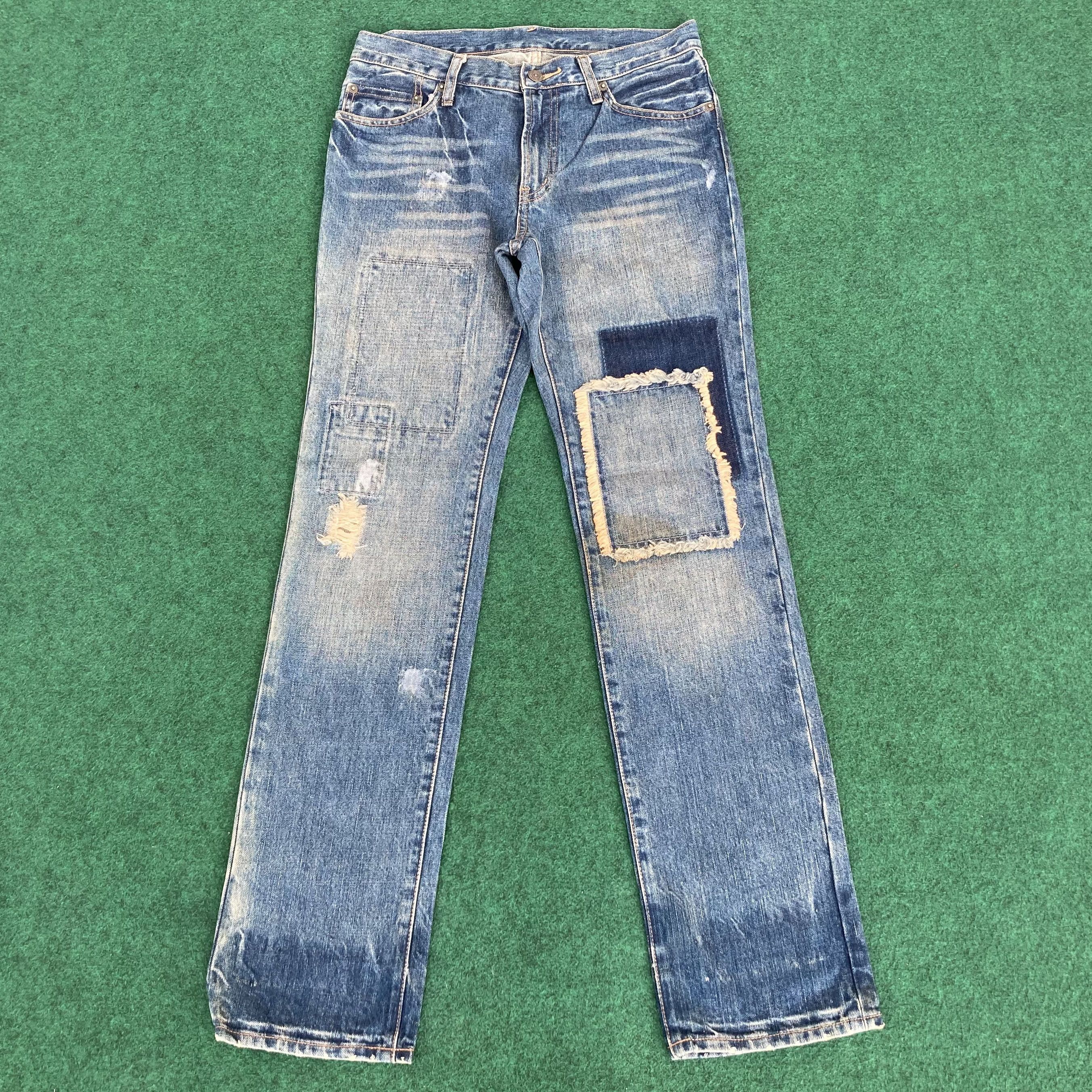 Designer × Japanese Brand × PPFM Vtg PPFM Patchwork Japan Denim Streetwear 30 Pant Jeans Size US 30 / EU 46 - 1 Thumbnail