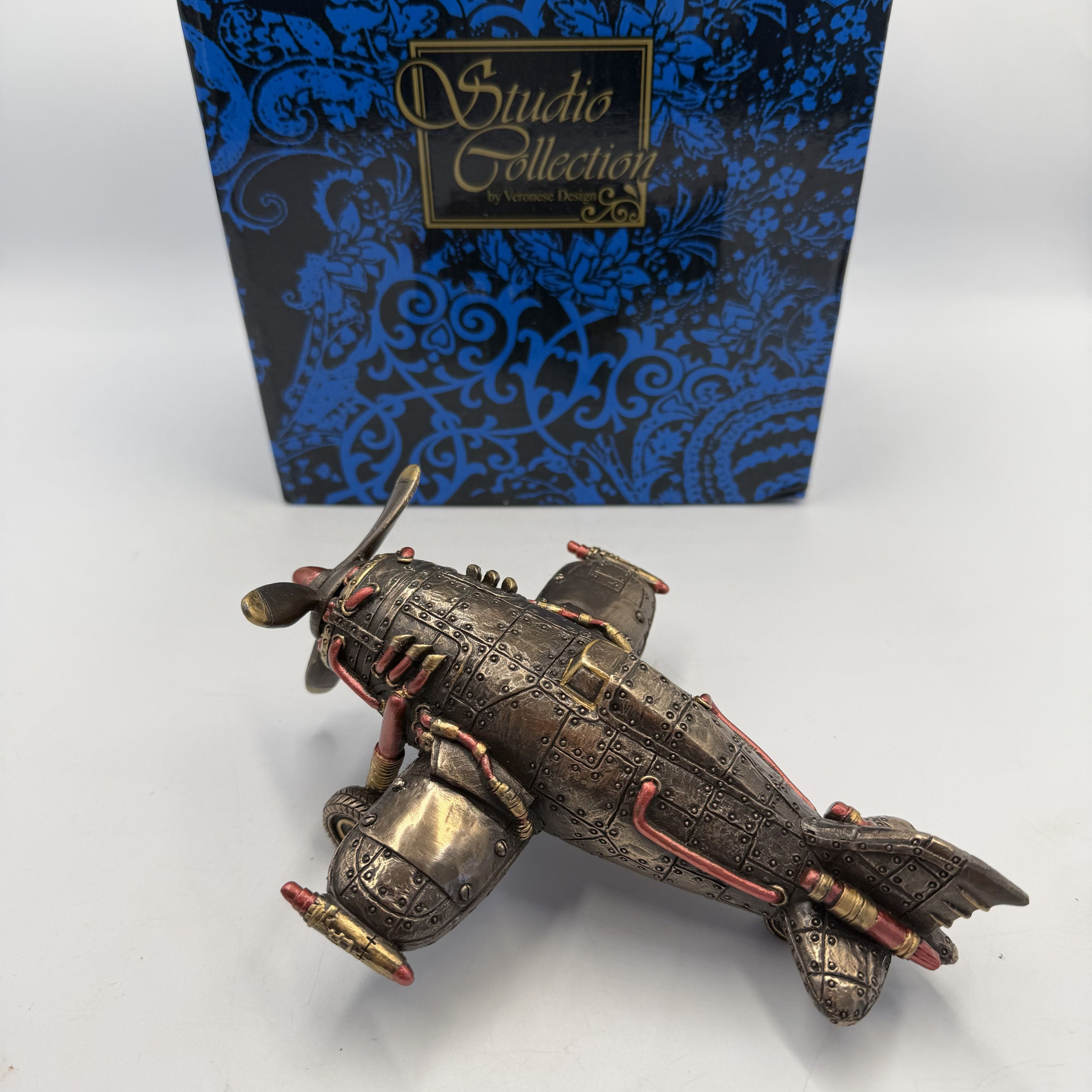 Other Steampunk Airplane Figurine Bronze Finish Polystone Size ONE SIZE - 10 Thumbnail