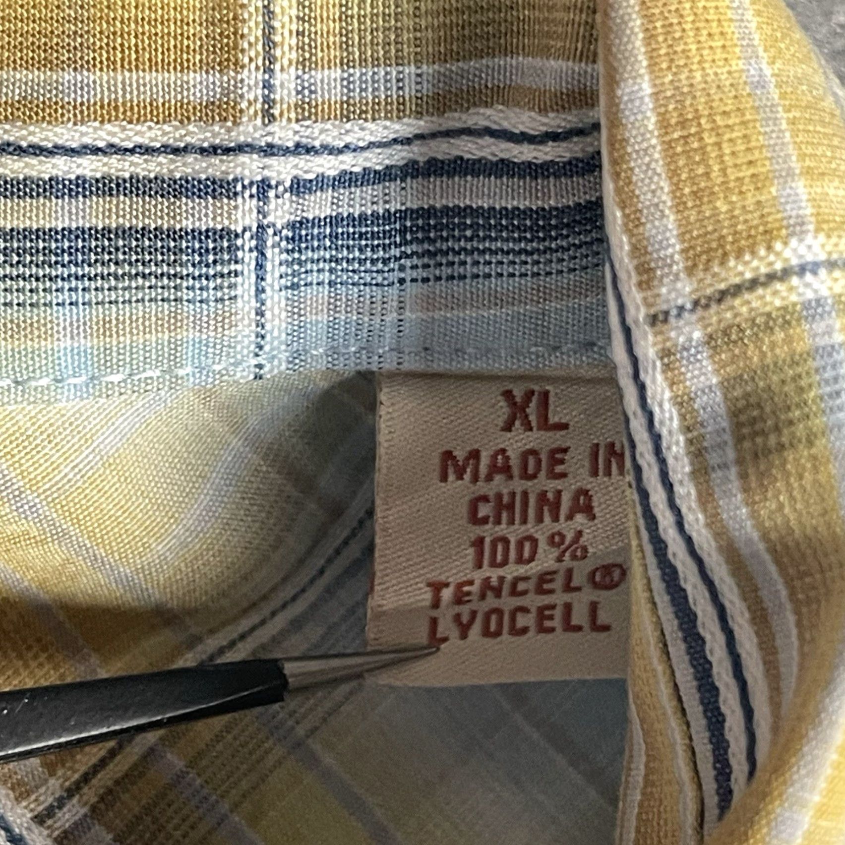 Tommy Bahama Tommy Bahama Shirt XL Yellow Plaid TENCEL Button-Up Short Sleeve Camp Surf Mens Regular Size US XL / EU 56 / 4 - 5 Thumbnail