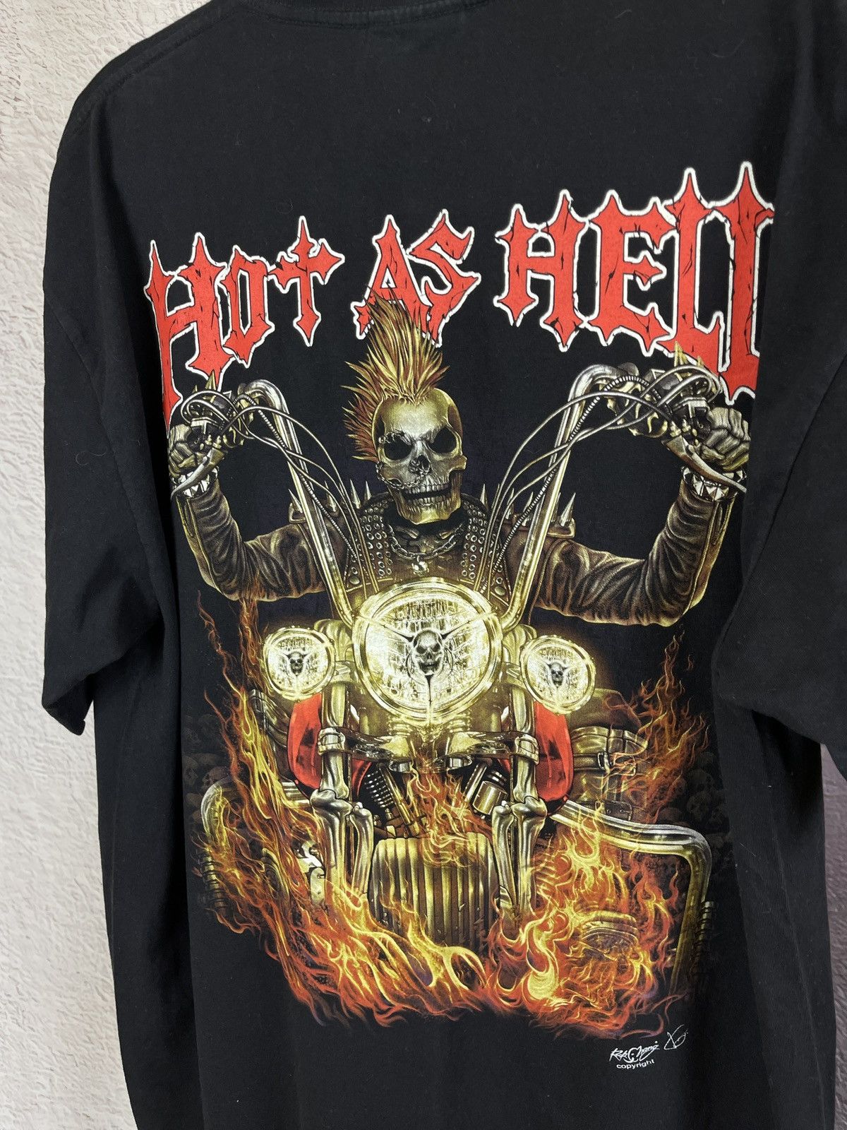 Band Tees Rock Chang Hot as hell vintage skull ghost rider tee Size US XL / EU 56 / 4 - 8 Thumbnail