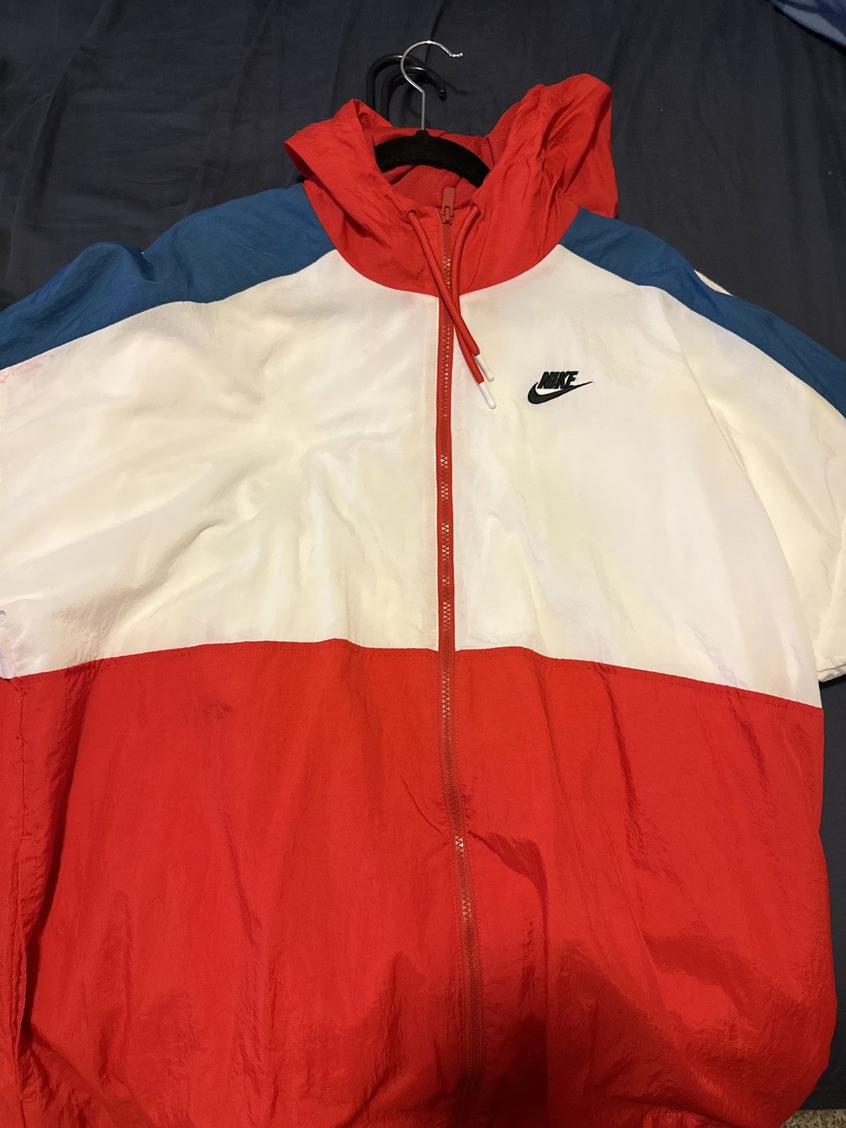 Nike Sportswear Windbreaker Nike Sportswear Windrunner Red White Blue Tricolor Jacket Grailed