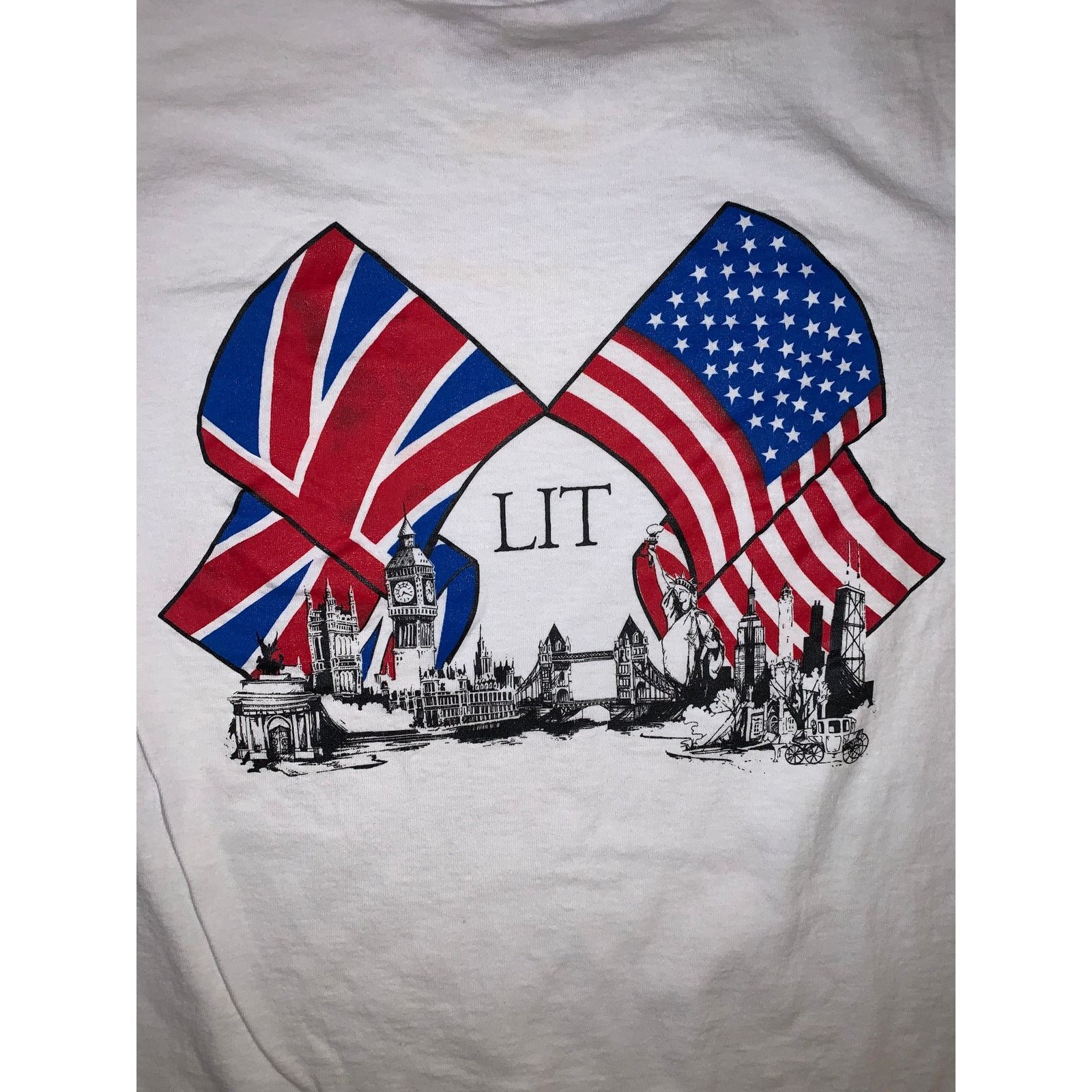 Fruit Of The Loom × Vintage LIT America Inc Tee 90s Wall Street Finance Single Stitch Size US M / EU 48-50 / 2 - 1 Thumbnail