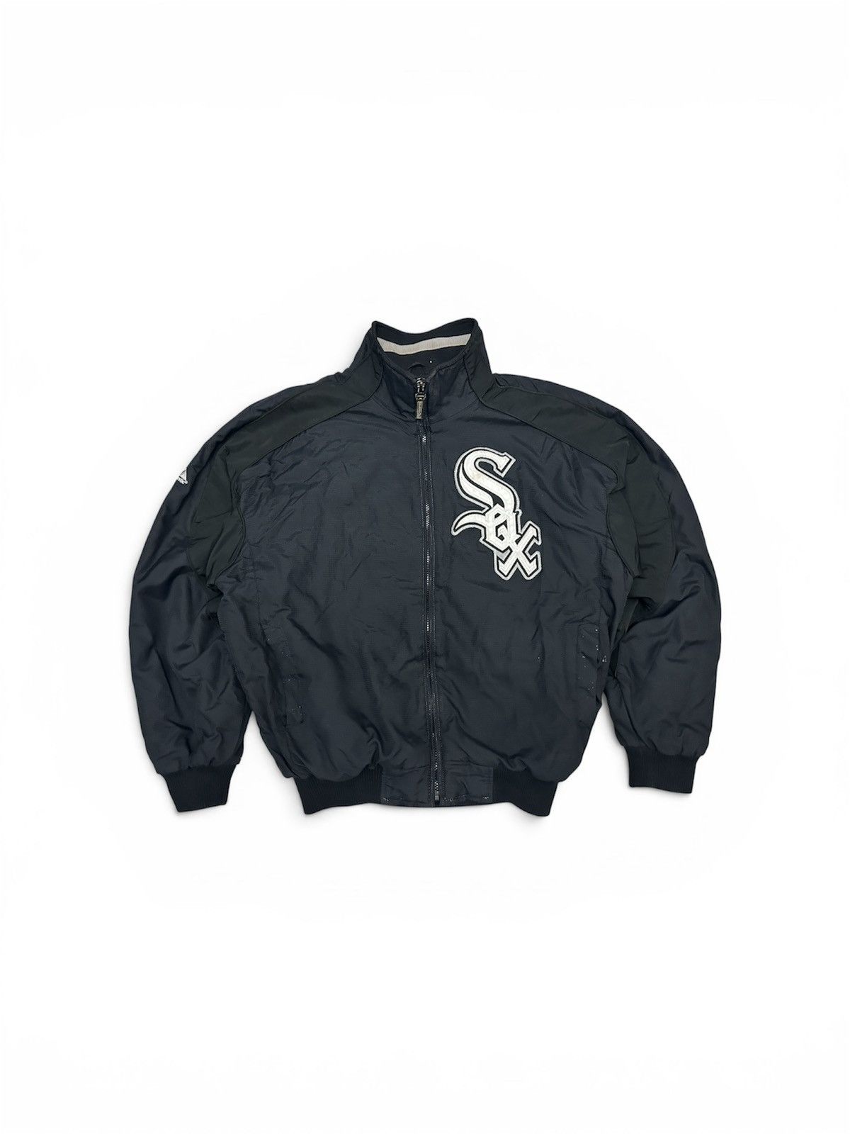 Majestic 🔥Vintage MLB CHICAGO WHITE SOX VARSITY BOMBER JACKET Size US L / EU 52-54 / 3 - 1 Thumbnail