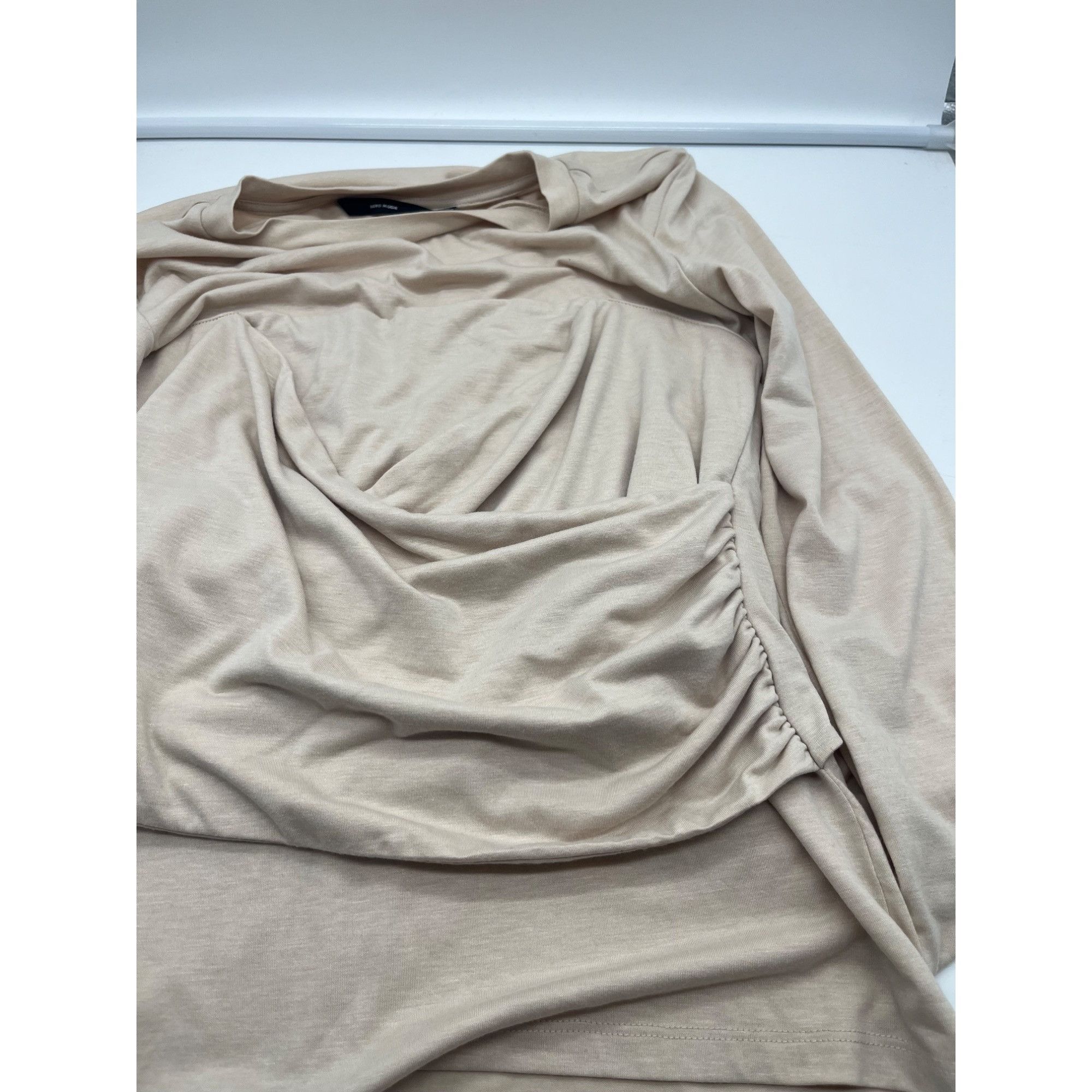 Other Vero Moda Nelly Ruched Knit Top, Oat, Sz. L Size L / US 10 / IT 46 - 14 Thumbnail