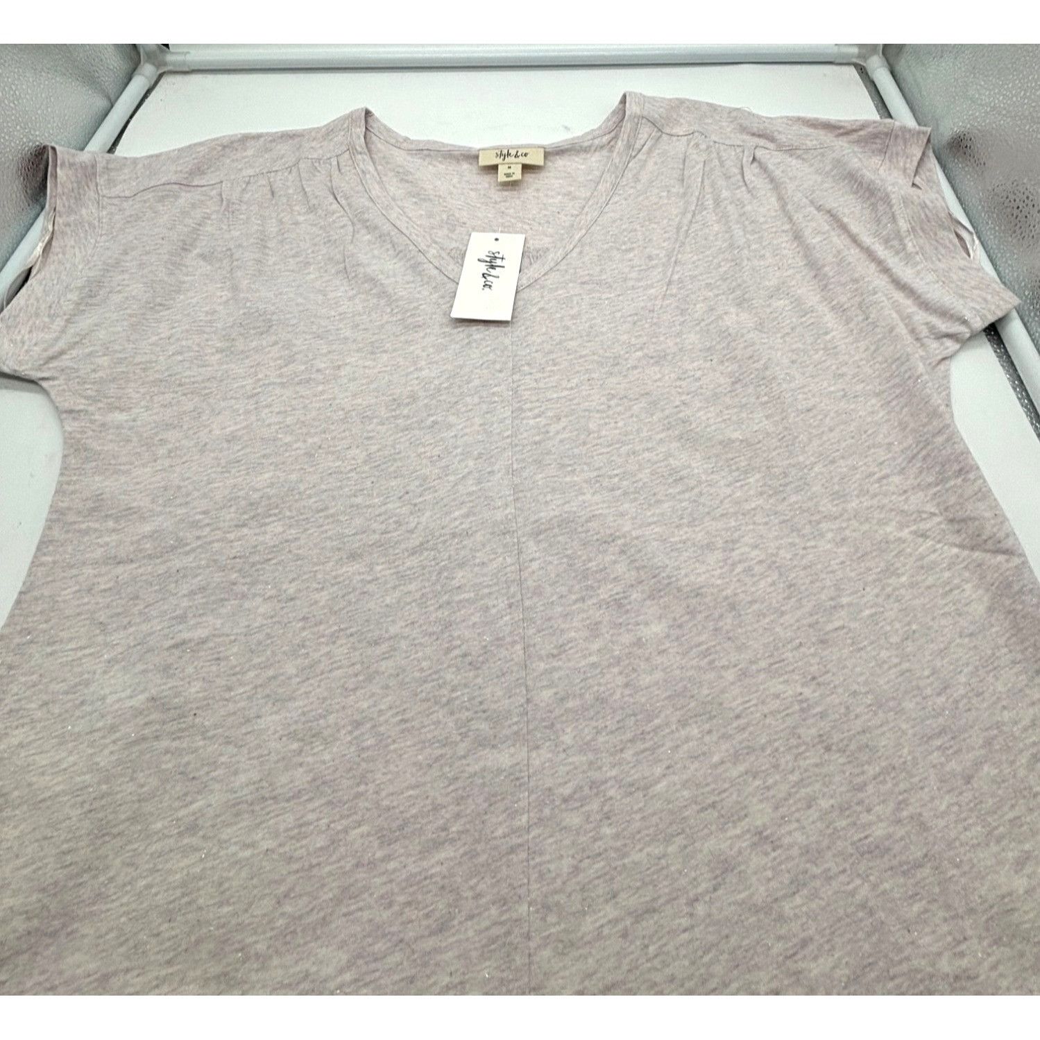 Style & Co Style & co Women’s Dolman sleeve V-neck top, Lavender Cloud, Size M / US 6-8 / IT 42-44 - 5 Thumbnail