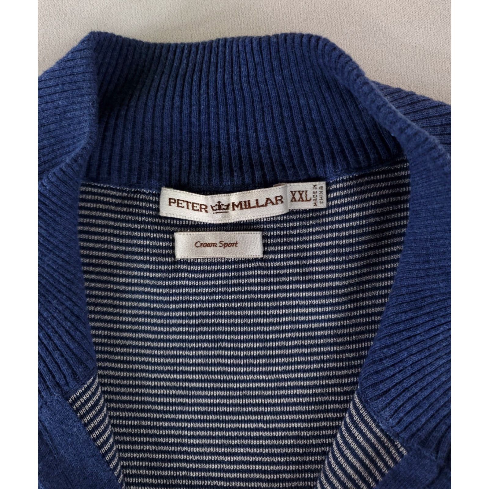 Peter Millar Peter Millar Crown Sport Pullover 1/4 Zip Sweater Blue Mens XXL Size US XXL / EU 58 / 5 - 2 Thumbnail