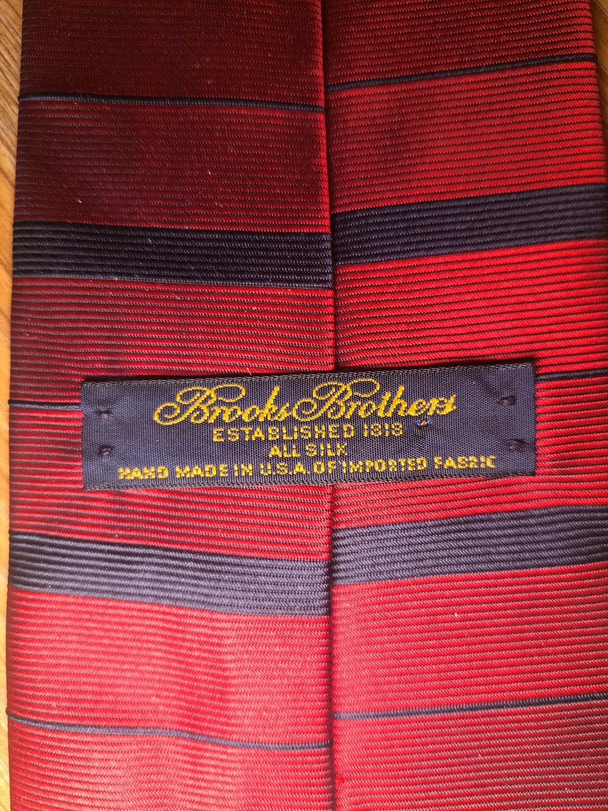 Brooks Brothers Brooks Brothers Silk Tie Red Blue Striped Handmade in USA Size ONE SIZE - 2 Thumbnail