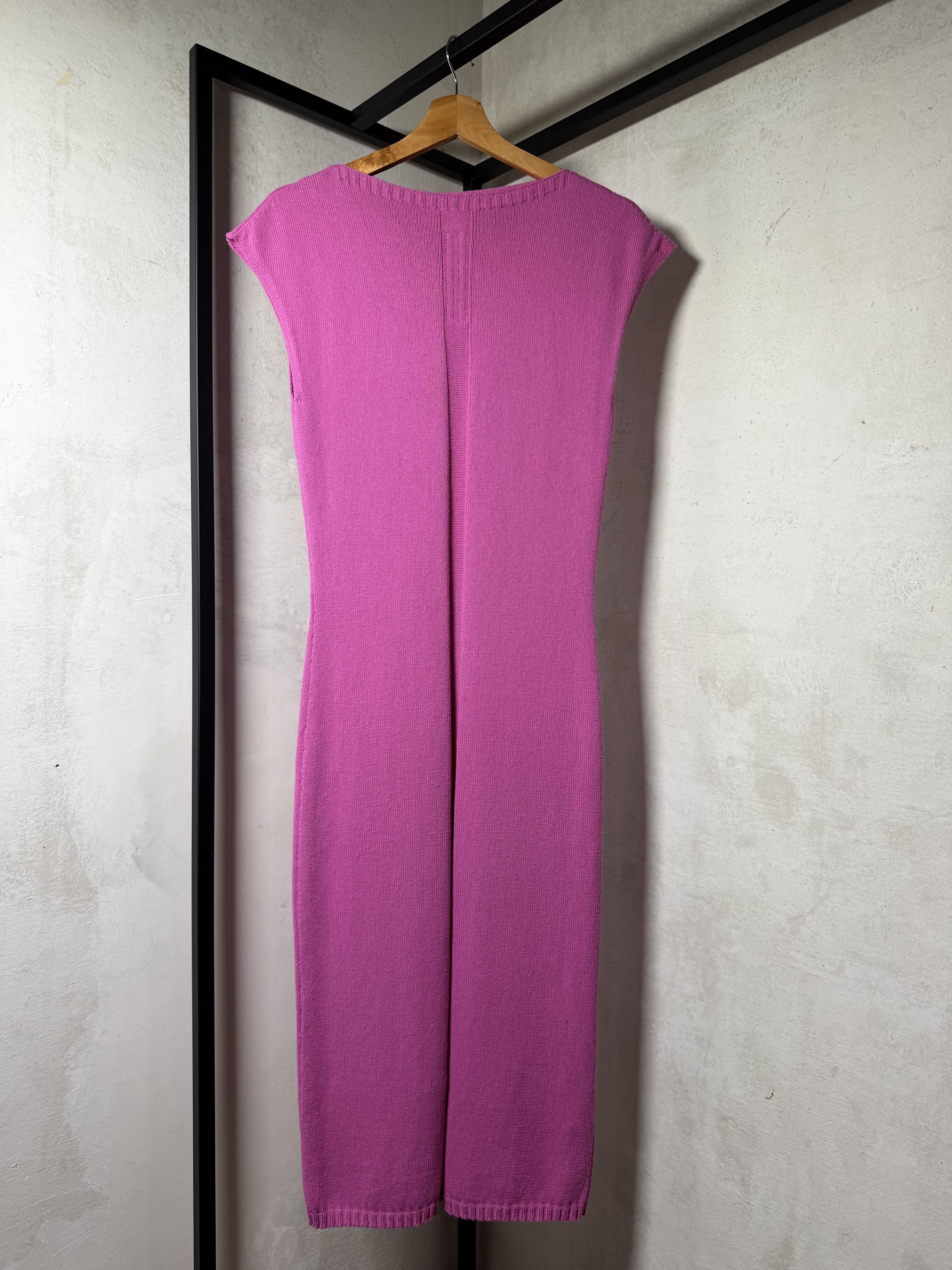 Rick Owens Rick Owens Edfu Cap-sleeve Knitted Midi Hot Pink Dress Size M / US 6-8 / IT 42-44 - 5 Thumbnail