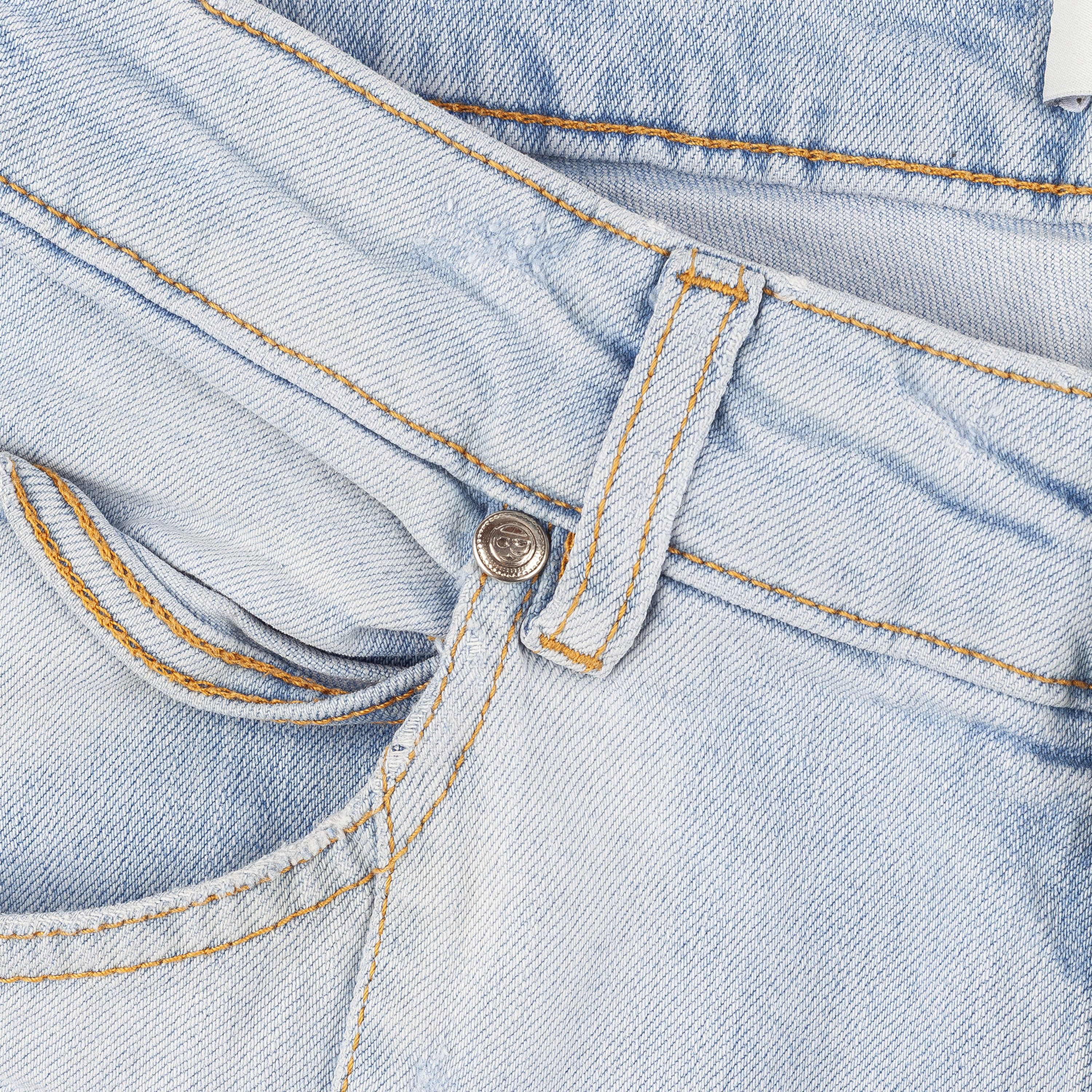 Balmain Pierre Balmain Blue Denim Distressed Biker Skinny Jeans Size US 31 - 7 Thumbnail