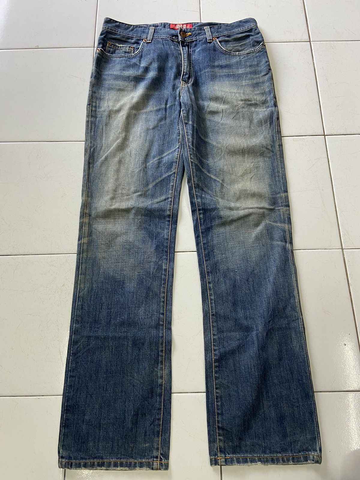 Vintage THE HAND FOOT 210 DOUBLE GATE 12oz DENIM JEANS Size US 32 / EU 48 - 1 Thumbnail