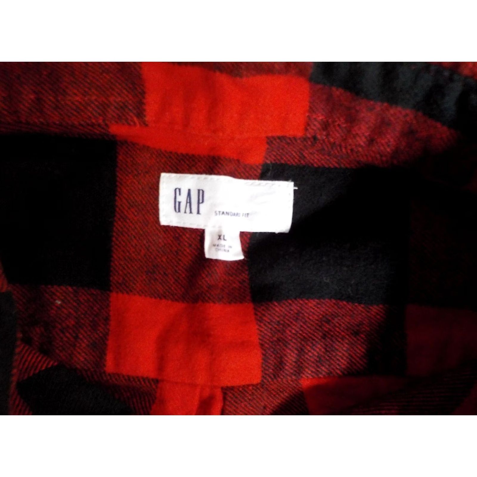Gap GAP Men’s Standard Fit Flannel Shirt XL Red/Black Buffalo Plaid Cotton Button-Up Long Sleeve Mens Size US XL / EU 56 / 4 - 4 Thumbnail