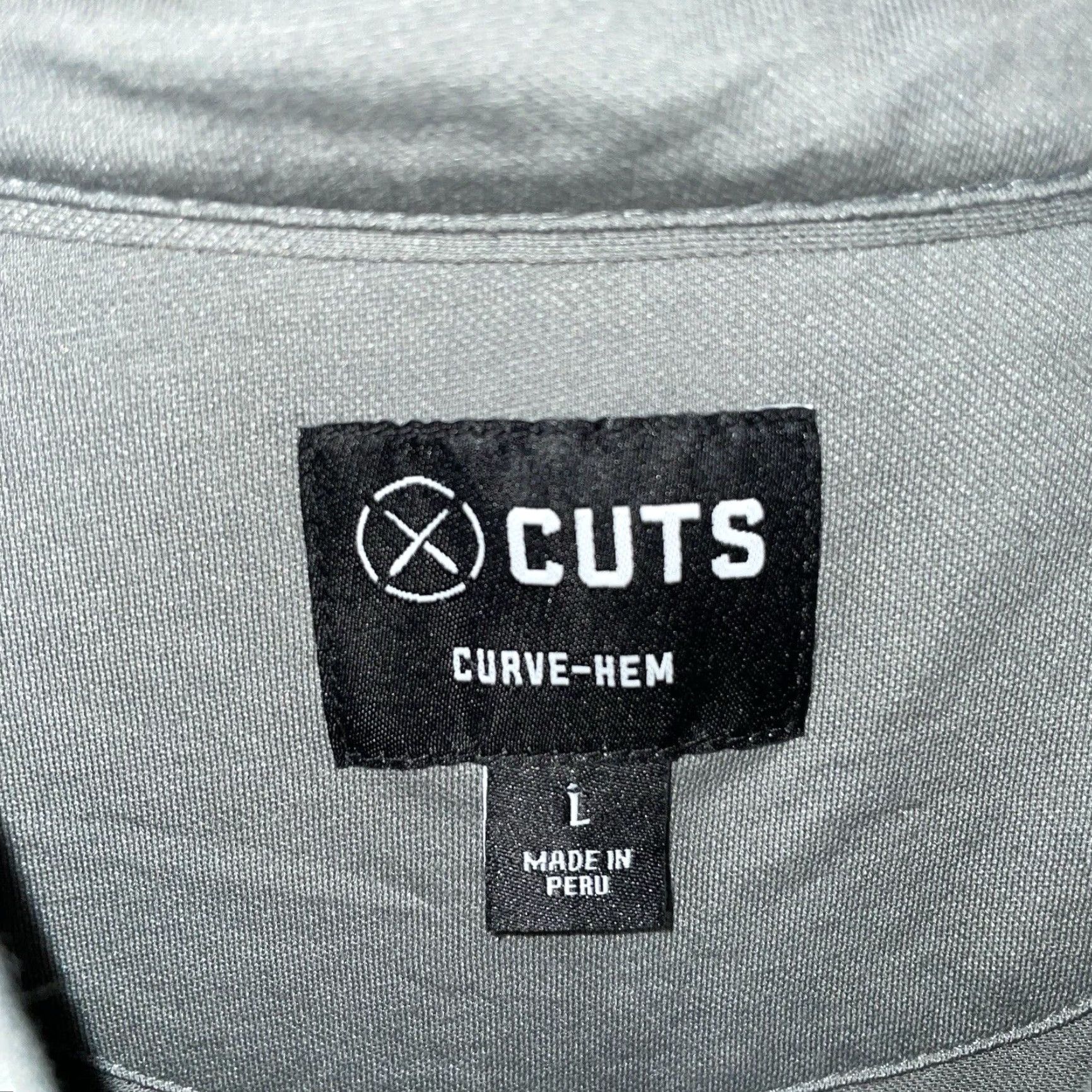 Cuts Cuts Polo Shirt Gray Pima Cotton Blend Curve-Hem Mens L Size US L / EU 52-54 / 3 - 4 Thumbnail