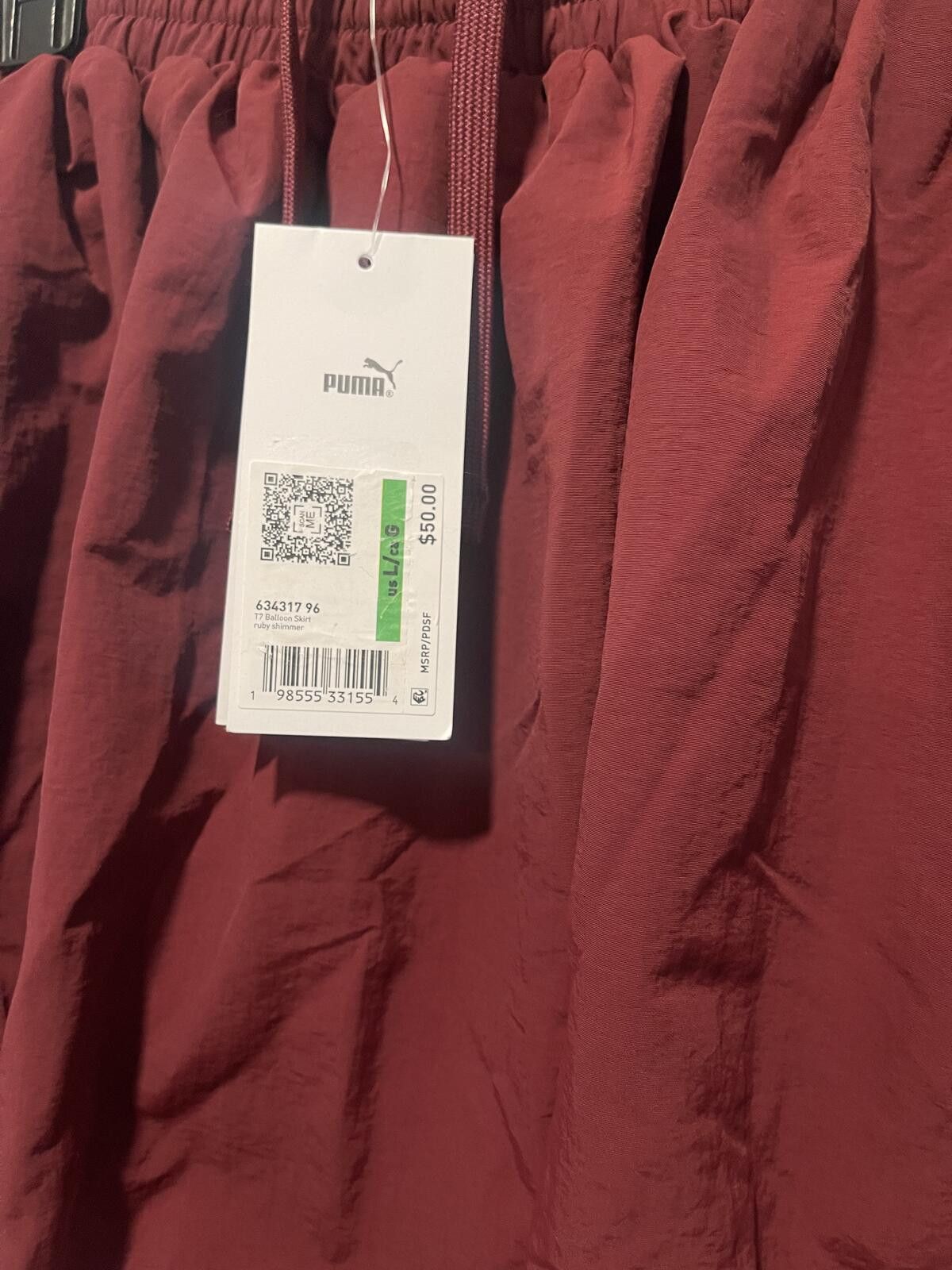 Puma Women's Red T7 Bubble Hem Skirt Size 36" / US 14 / IT 50 - 2 Thumbnail