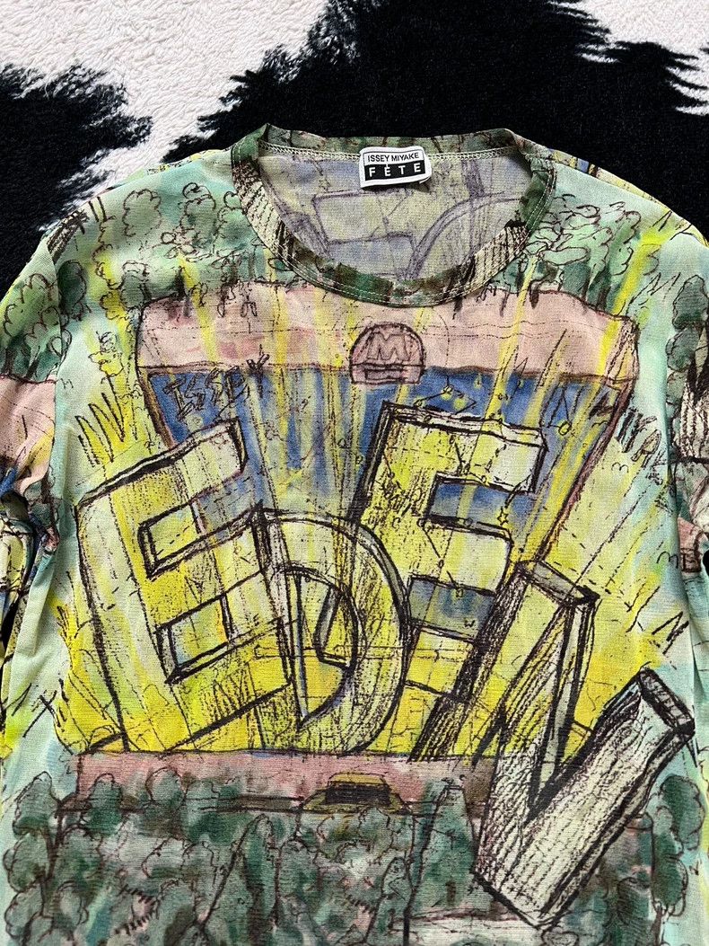 Issey Miyake Graffiti tulle top