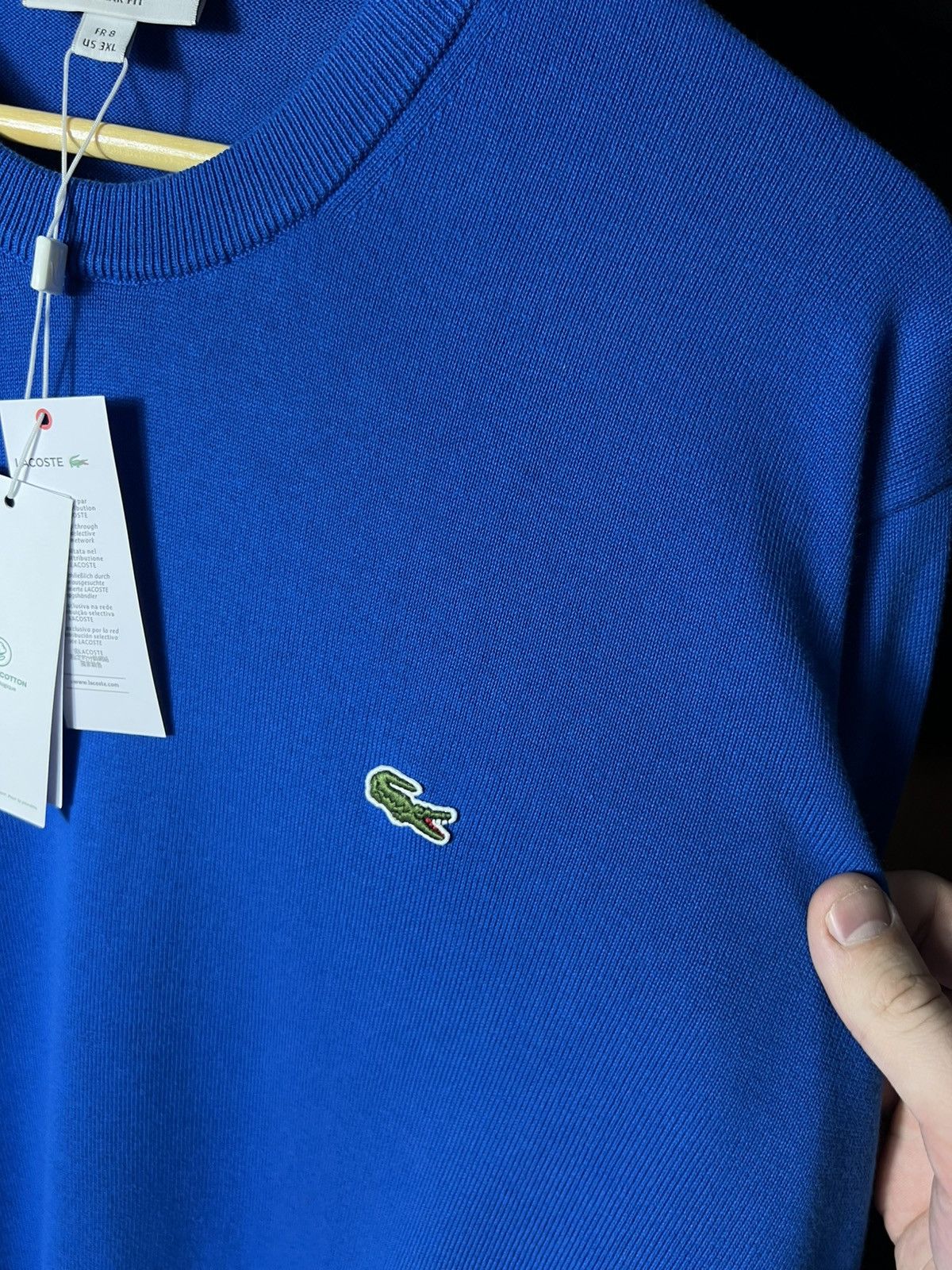 Lacoste 🐊 Lacoste Organic Cotton Crew neck Sweater Blue XXXL FR 8 Size US XXL / EU 58 / 5 - 8 Thumbnail