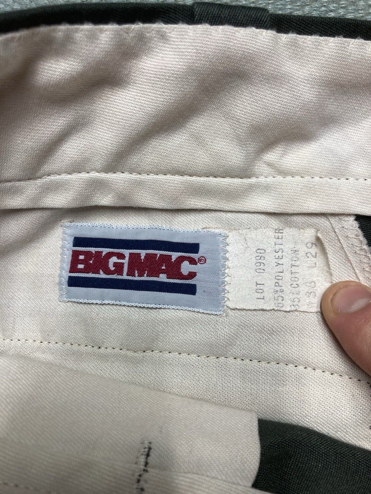Big Mac × Vintage 70s Big Mac work pants chino twill dark green workwear 37x28 Size US 37 - 9 Thumbnail