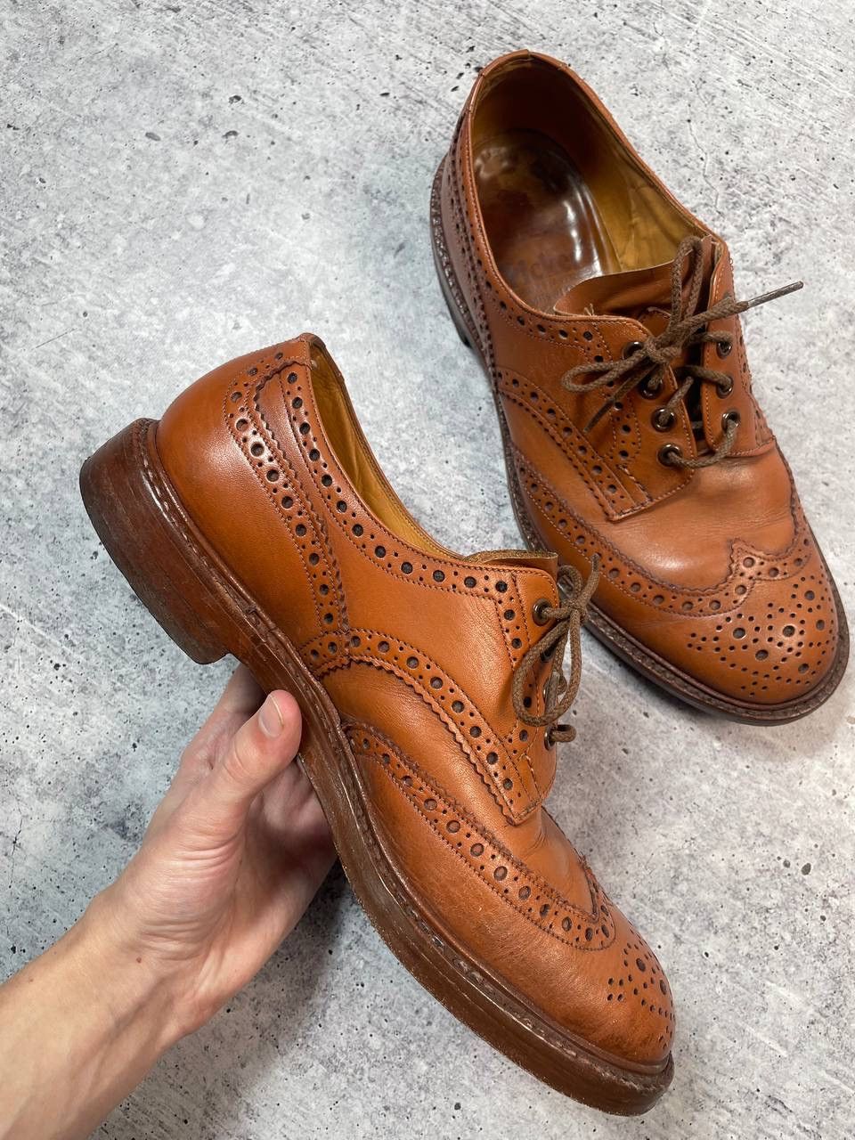 Tricker's Vintage Trickers Derby Brogue Oxford Lace Up Shoes Y2K Size US 10.5 / EU 43-44 - 4 Thumbnail
