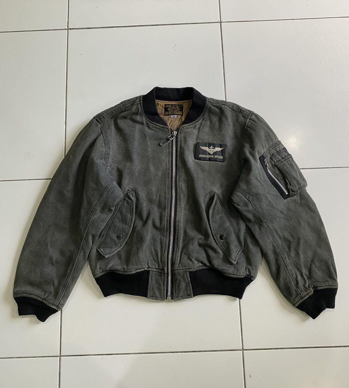Army Of Me Vintage U.S Air Force J-7 Faded Indigo style Bomber Jackets Size US M / EU 48-50 / 2 - 1 Thumbnail