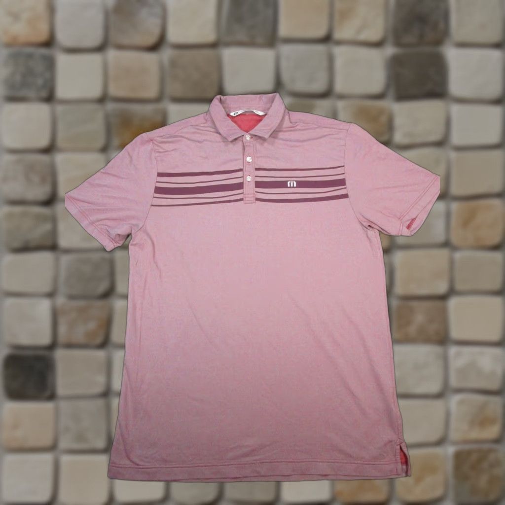 TravisMathew Travis Mathew Shirt Mens Large Pink Cotton Blend Golf Size US L / EU 52-54 / 3 - 1 Thumbnail