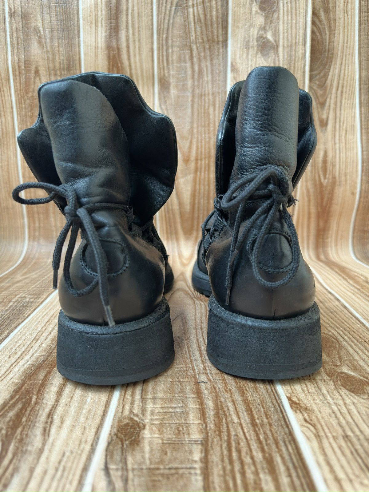 Emporio Armani Empirio Armani Leather Biker Lace Up Boots Like Rick Owens Size US 10 / EU 43 - 12 Thumbnail