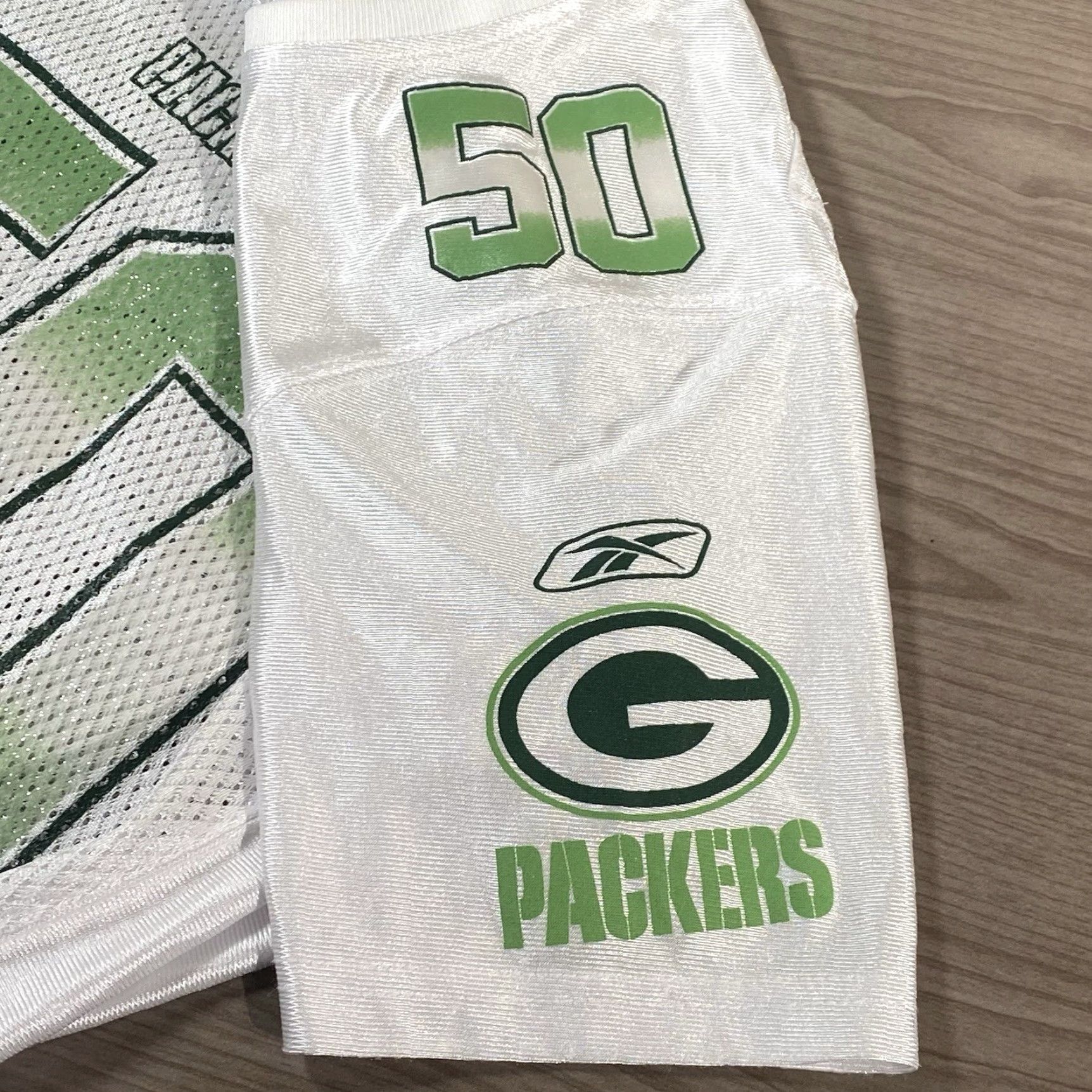 Reebok Womens Green Bay Packers Jersey #50 AJ Hawk Glitter Reebok NFL White S Whites Unisex Adults Jerseys 50s Gift Size S / US 4 / IT 40 - 7 Thumbnail