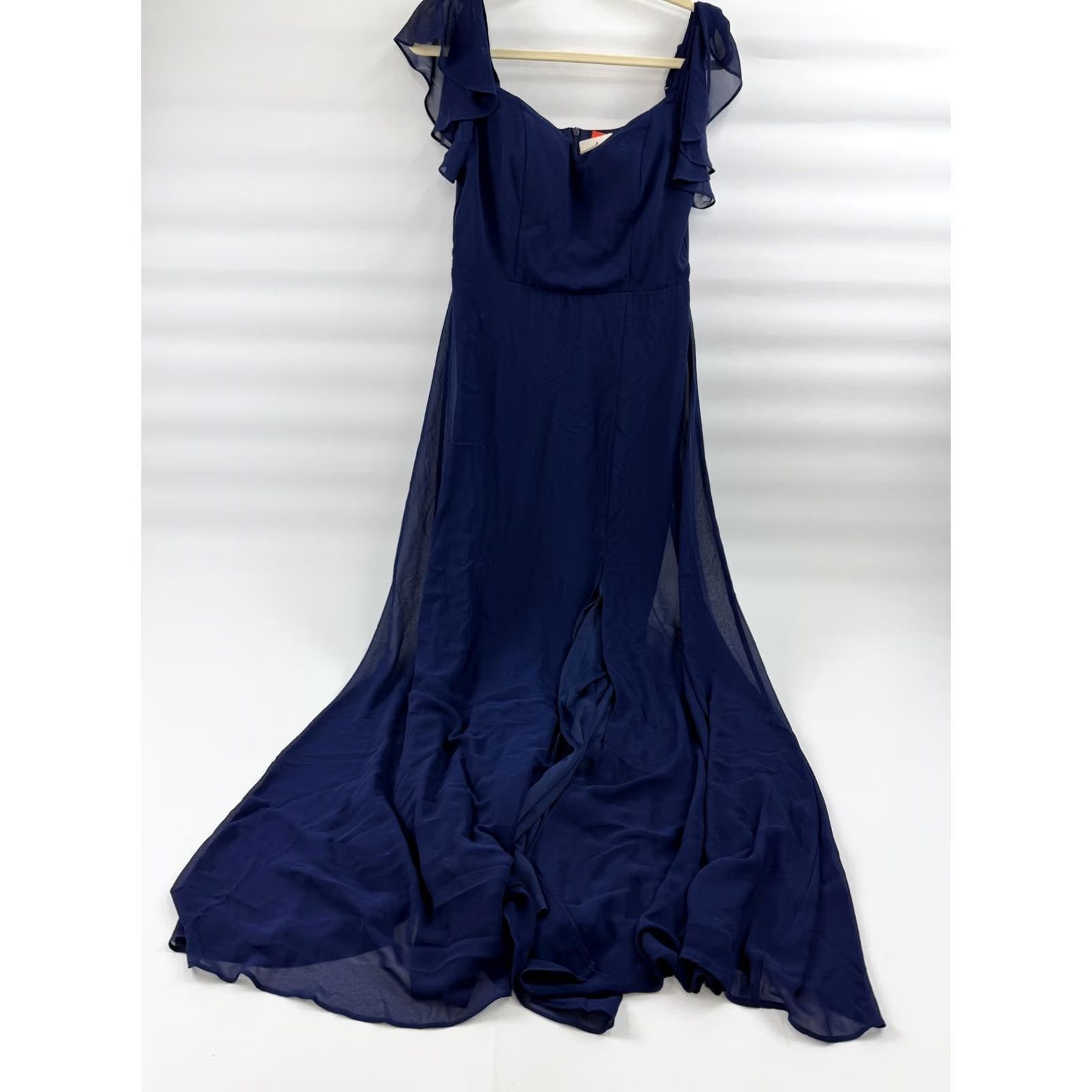 Vintage VINTAGE? No. Ever-Pretty Blue Chiffon Flutter Sleeve Sweetheart Maxi Dress Womens XL Gown Size XL / US 12-14 / IT 48-50 - 2 Thumbnail