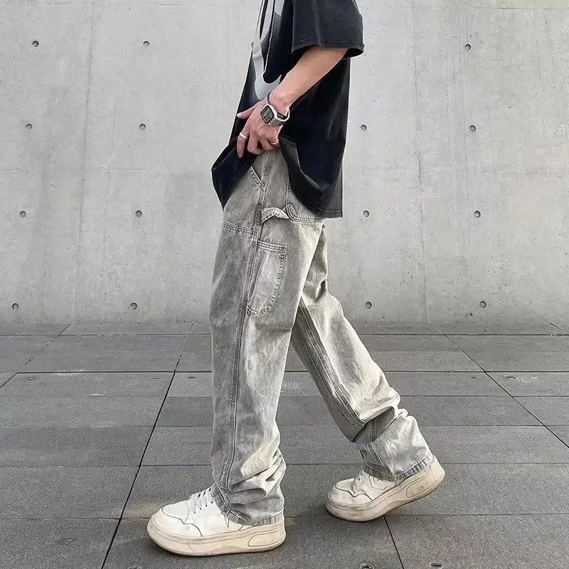 Japanese Brand Retro loose grey high street jeans Size US 32 / EU 48 - 2 Thumbnail