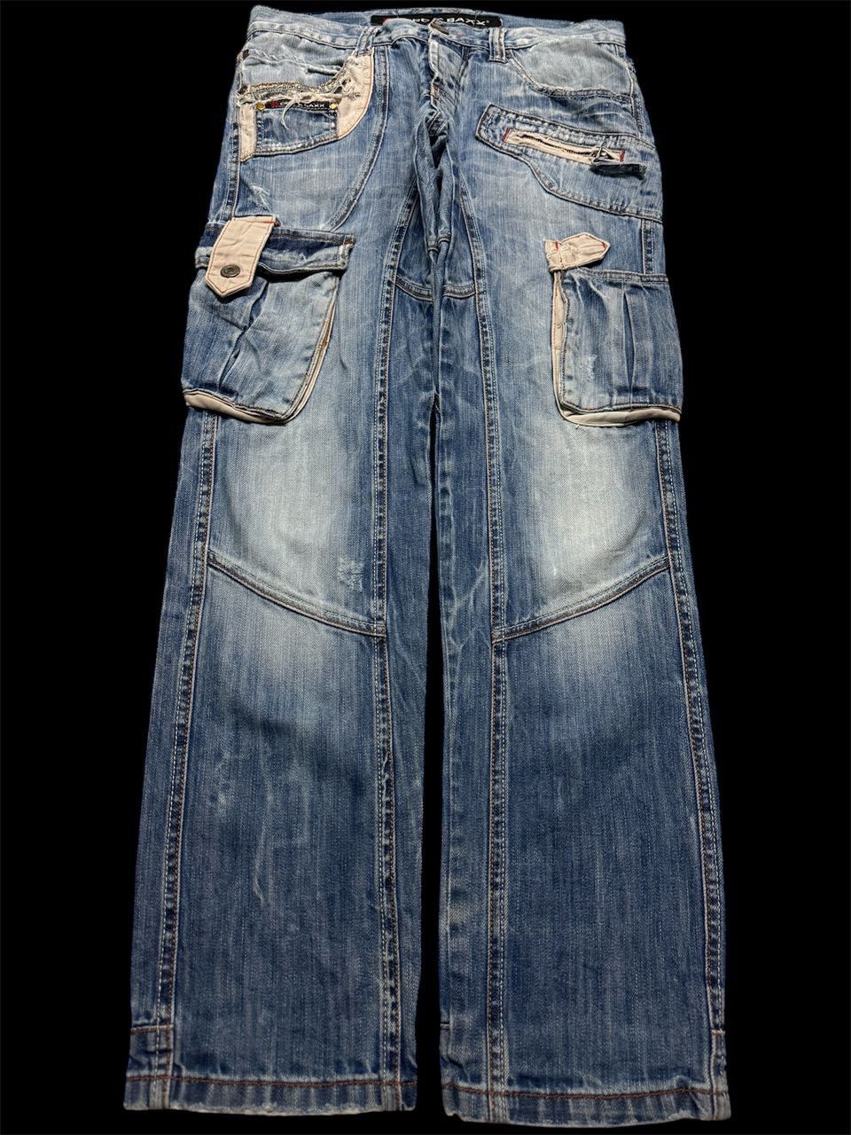 Japanese Brand 💥Insane💥90s DipoxBaxx Sand Washed Distressed Cargo Rare Jean Size US 32 / EU 48 - 1 Thumbnail