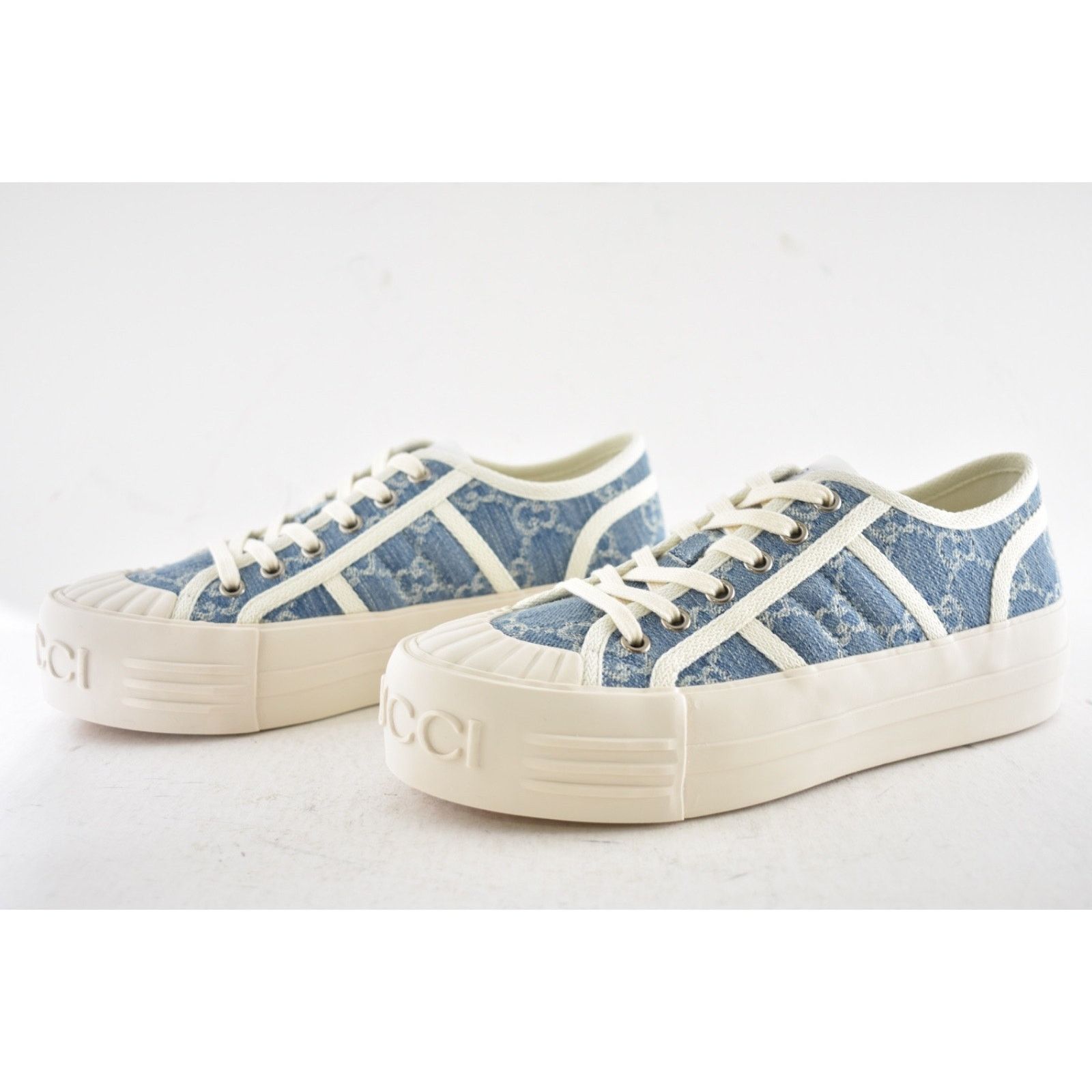 Gucci Gucci Chunky Monogram GG Blue Denim Platform Sneakers 36.5 Size US 6.5 / IT 36.5 - 15 Thumbnail