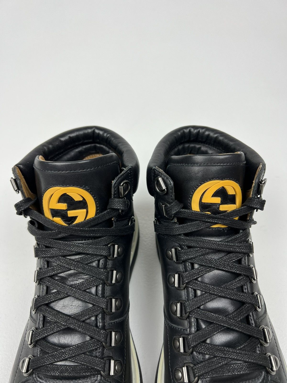 Gucci GUCCI Boots Leather Shoes GG Interlocking Logo Black Men’s Size US 6.5 / EU 39-40 - 6 Thumbnail