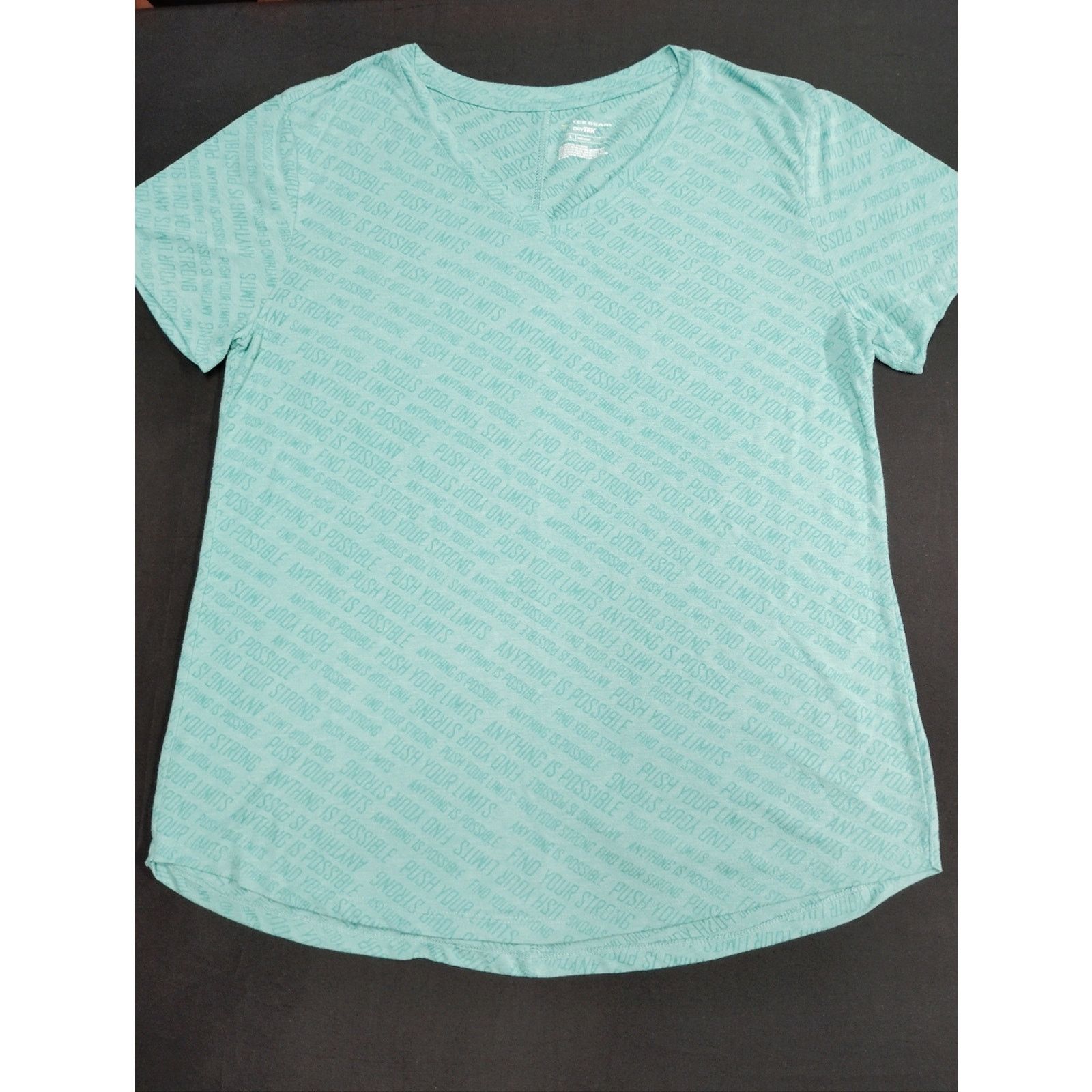 Tek Gear tek gear Mint Green V-Neck Short Sleeve Tee Size L / US 10 / IT 46 - 1 Thumbnail
