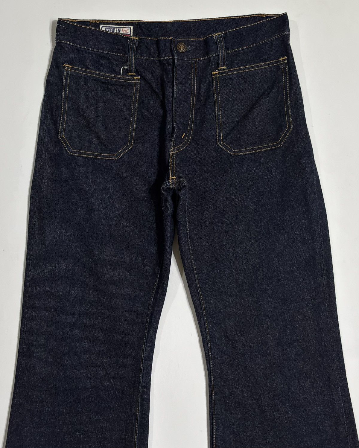 Edwin 📦 Vintage 1970s EDWIN Bell Bottom Raw Jeans Size US 32 / EU 48 - 2 Thumbnail
