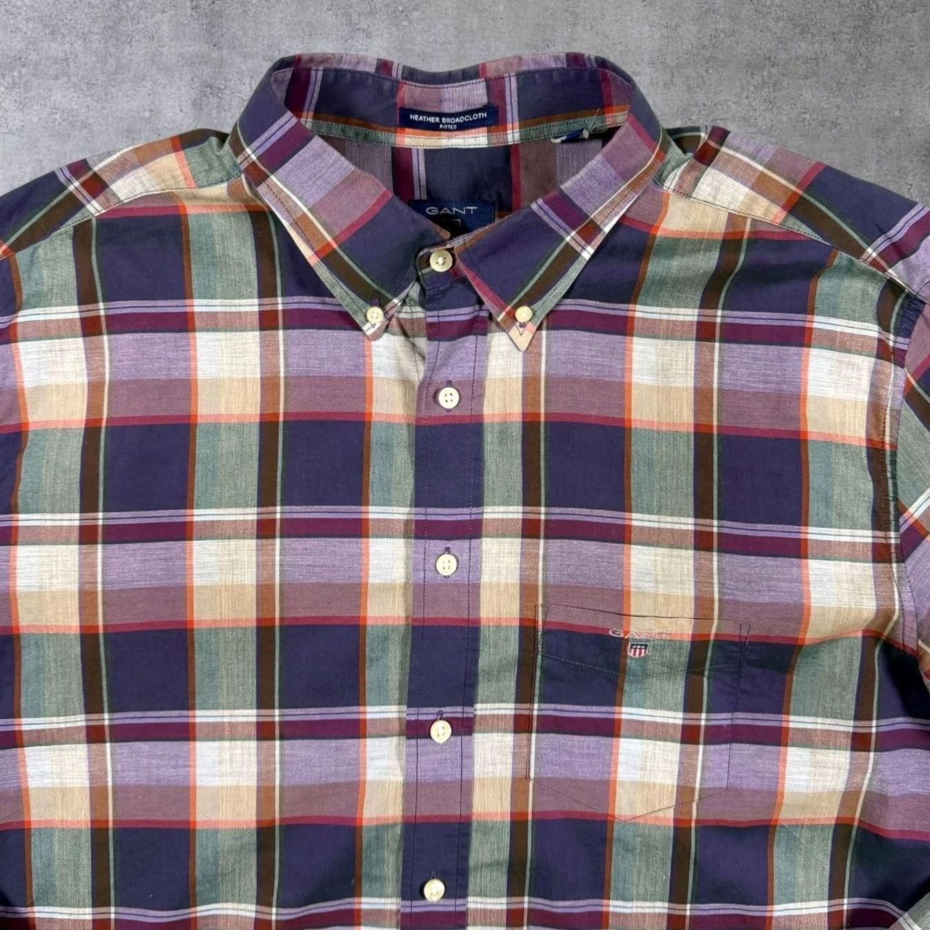Gant GANT Shirt XXL Button-Down Heather Broadcloth Fitted Multi Check Long Sleeve Button-Up Mens Size US XXL / EU 58 / 5 - 4 Thumbnail