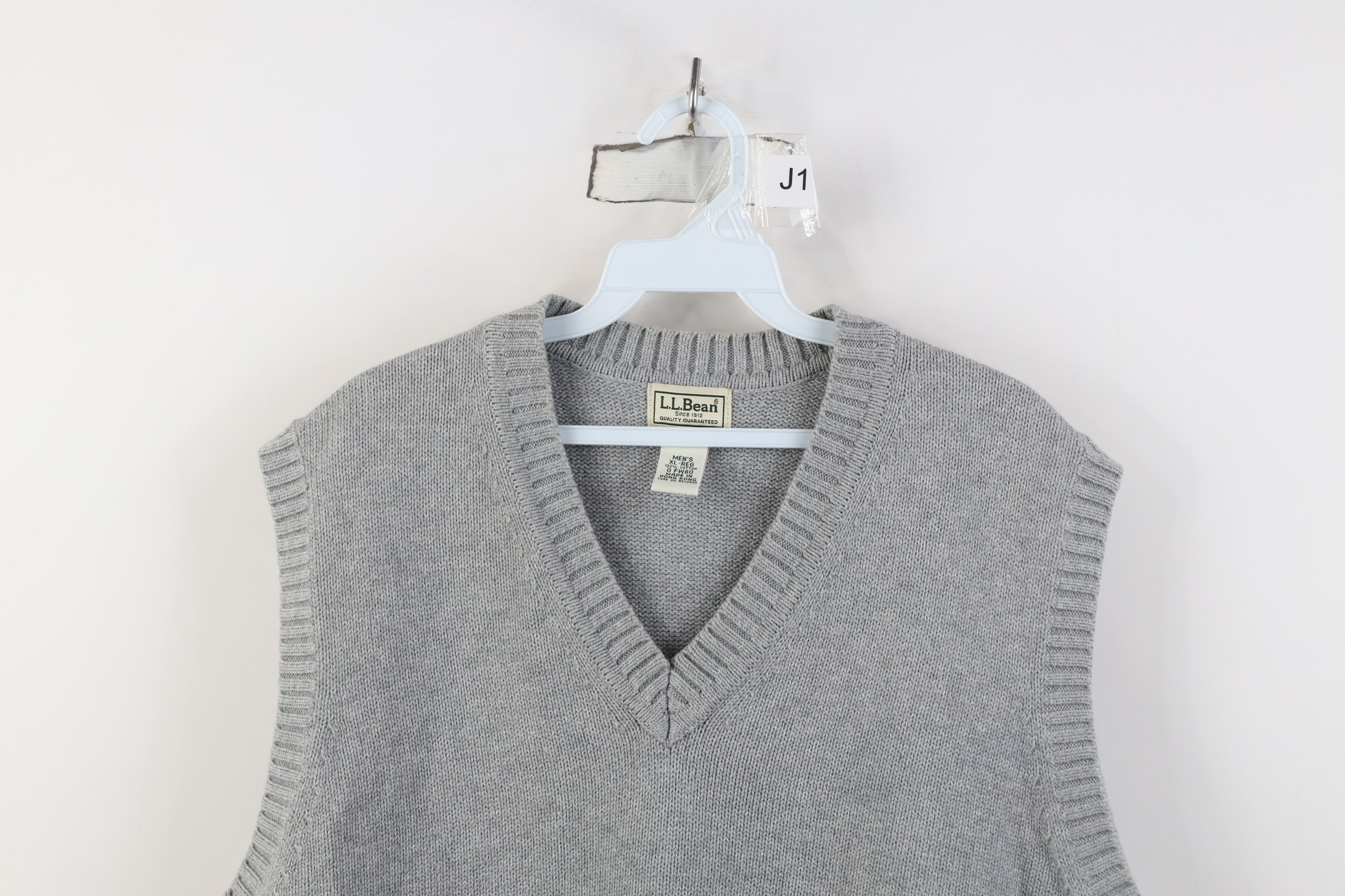L.L. Bean Vintage 90s LL Bean Cotton Knit V-Neck Sweater Vest Gray Size US XL / EU 56 / 4 - 2 Thumbnail