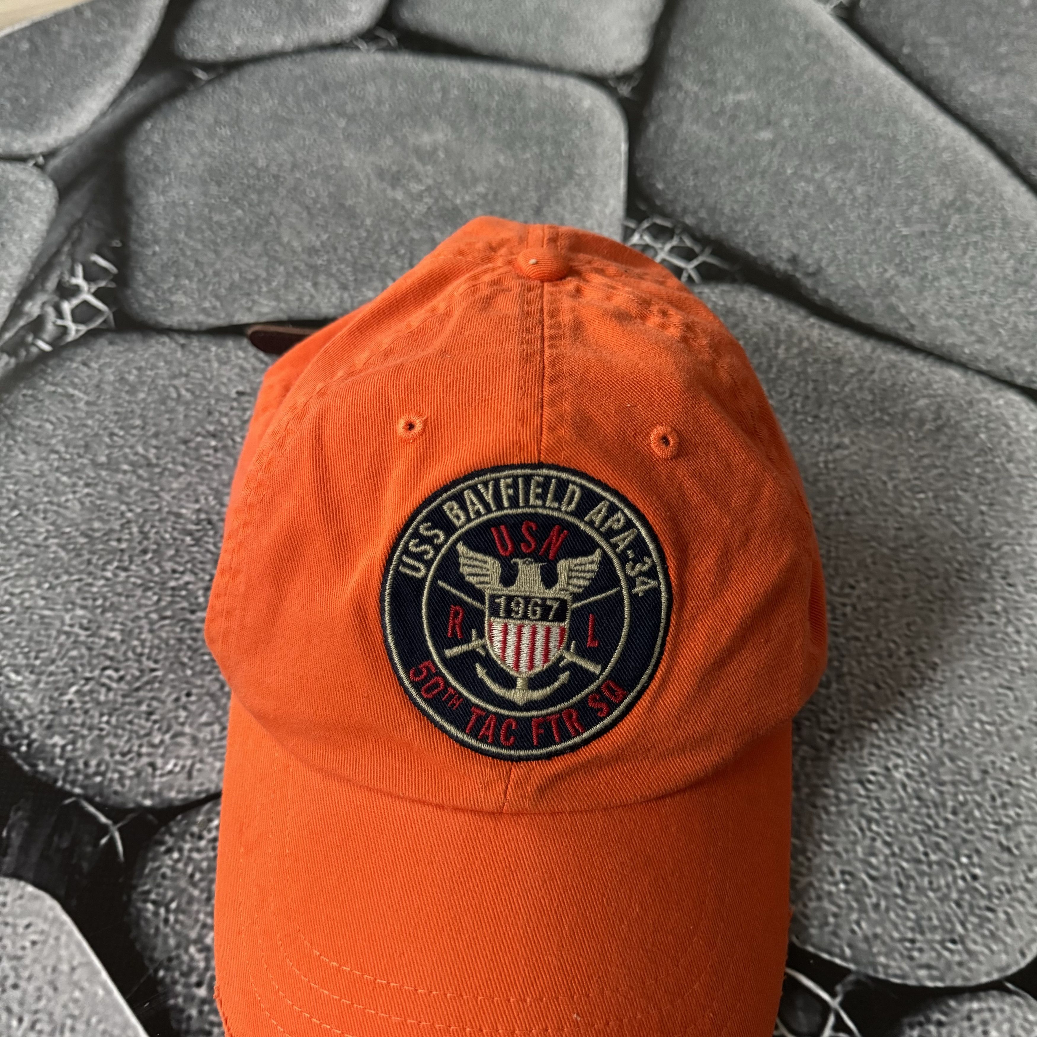 Polo Ralph Lauren × Vintage POLO RALPH LAUREN USS BAYFIELD APA 34 DISTRESSED CAP ORANGE Size ONE SIZE - 9 Thumbnail