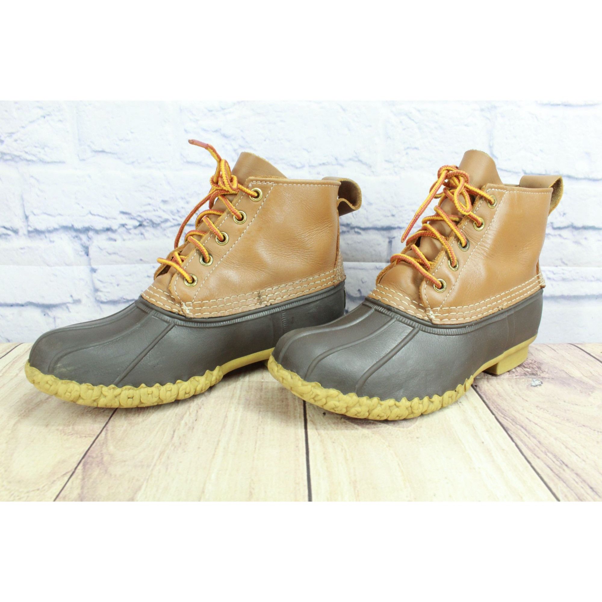 L.L. Bean LL Bean Women's 6" Lace Up Ankle Duck Boots Brown 7 M Size US 7 / IT 37 - 2 Thumbnail