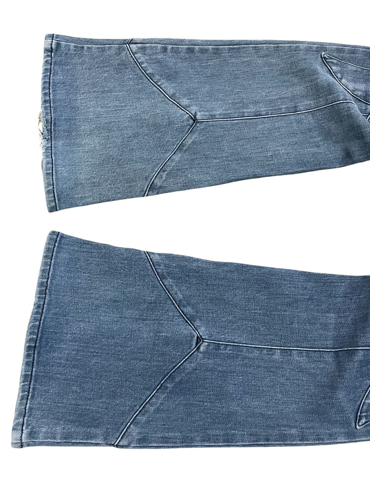 If Six Was Nine × Japanese Brand × Le Grande Bleu (L.G.B.) Super Flared Tribal Layered Jeans By Vivayou Size US 29 - 10 Thumbnail