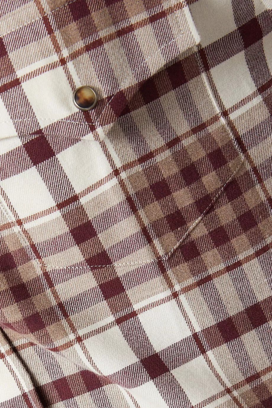 Brunello Cucinelli o1y0526 Checked Shirt in Burgundy/White Size US M / EU 48-50 / 2 - 4 Thumbnail