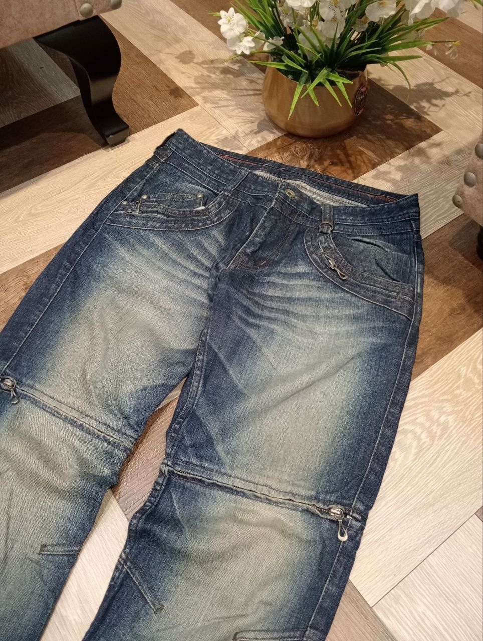Nicole Club NICOLE CLUB FOR MEN JAPAN 3D DENIM WITH UNIQUE ZIPPER PANTS Size US 33 - 4 Thumbnail