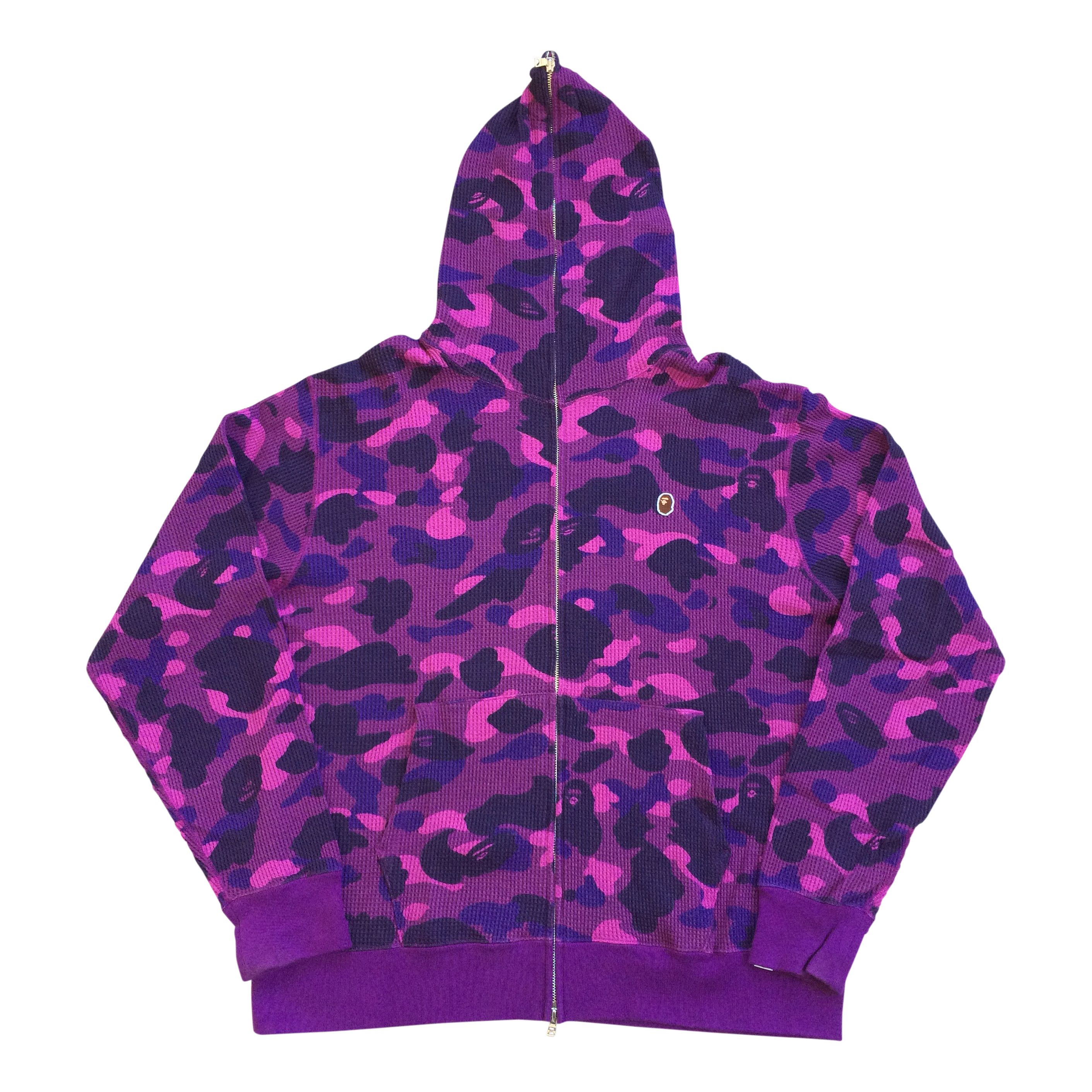 Bape OG Bape Purple Camo Thermal Full Zip Hoodie Size US XL / EU 56 / 4 - 1 Thumbnail
