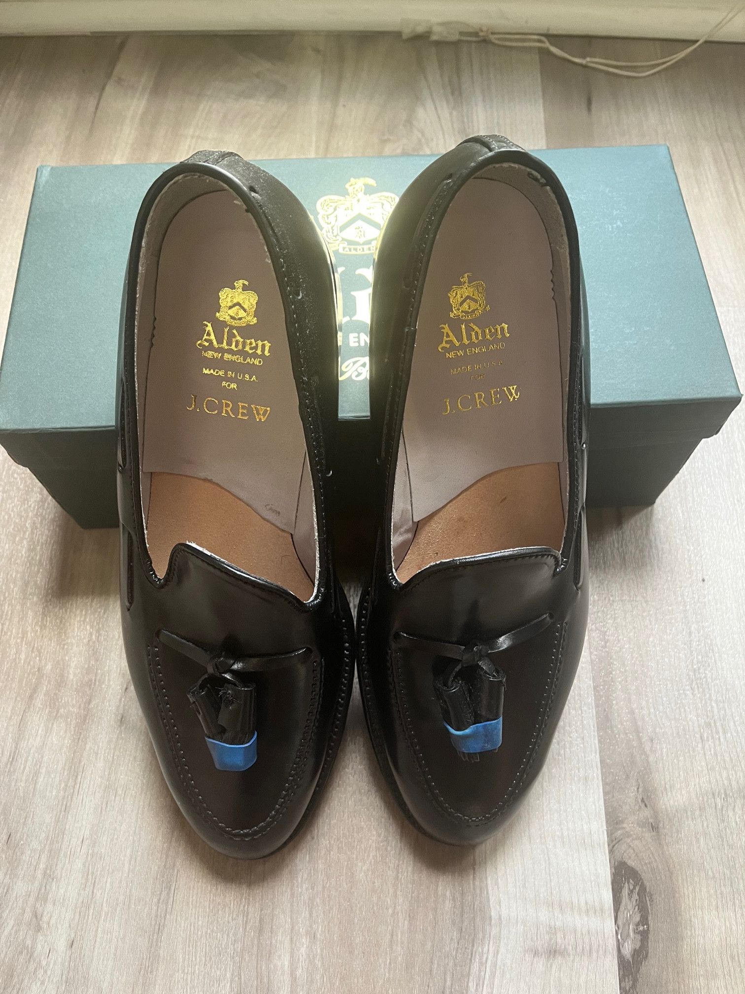 Alden × J.Crew Alden X J. Crew Shell Cordovan Black Tassel Loafers Size US 11 / EU 44 - 4 Thumbnail