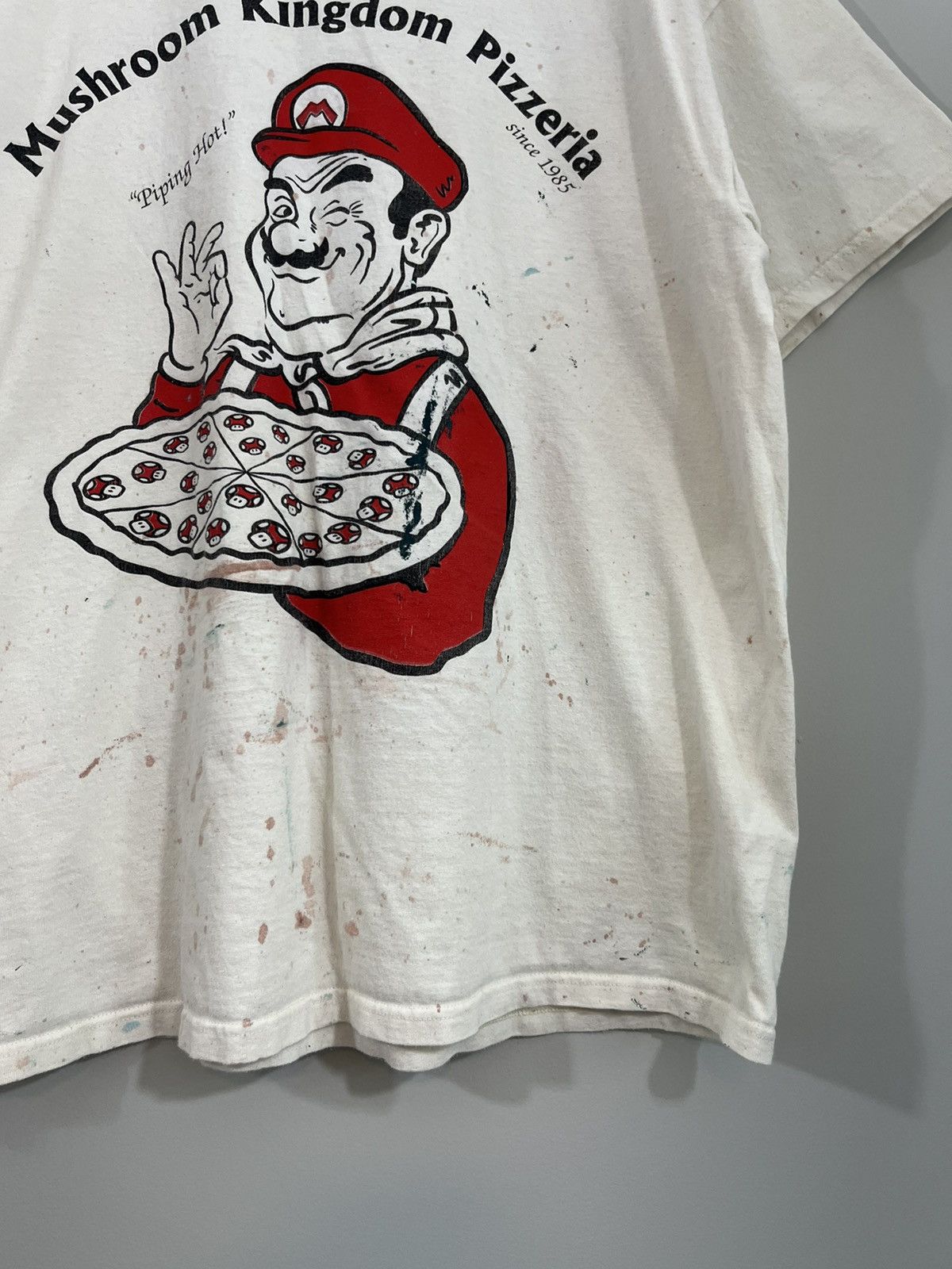 Vintage Super Mario Distressed Stained Pizzeria Tee Size US XL / EU 56 / 4 - 7 Thumbnail