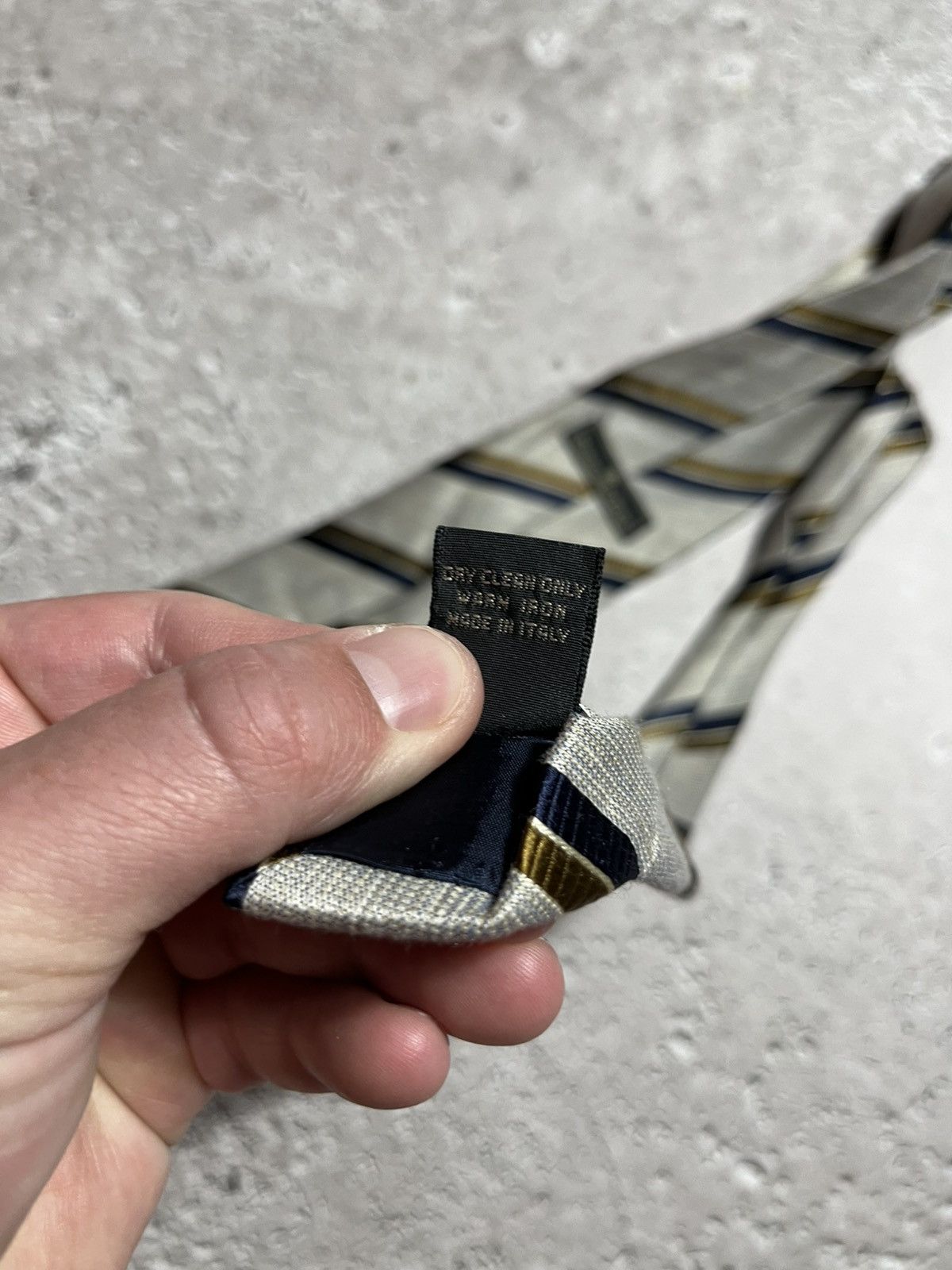 Ermenegildo Zegna × Vintage Ermenegildo Zegna Italy Silk Linen Tie Striped Classic Size ONE SIZE - 5 Thumbnail
