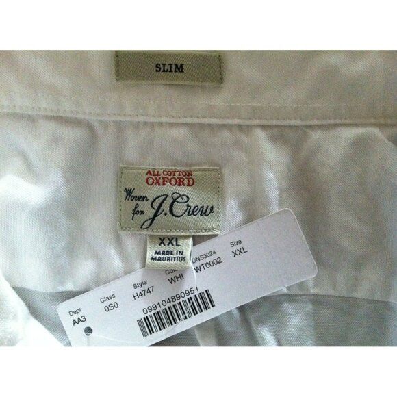 J.Crew J.CREW MENS NEW 100%COTTON OXFORD CASUAL SHIRT SLIM FIT XXL Size US XXL / EU 58 / 5 - 3 Thumbnail
