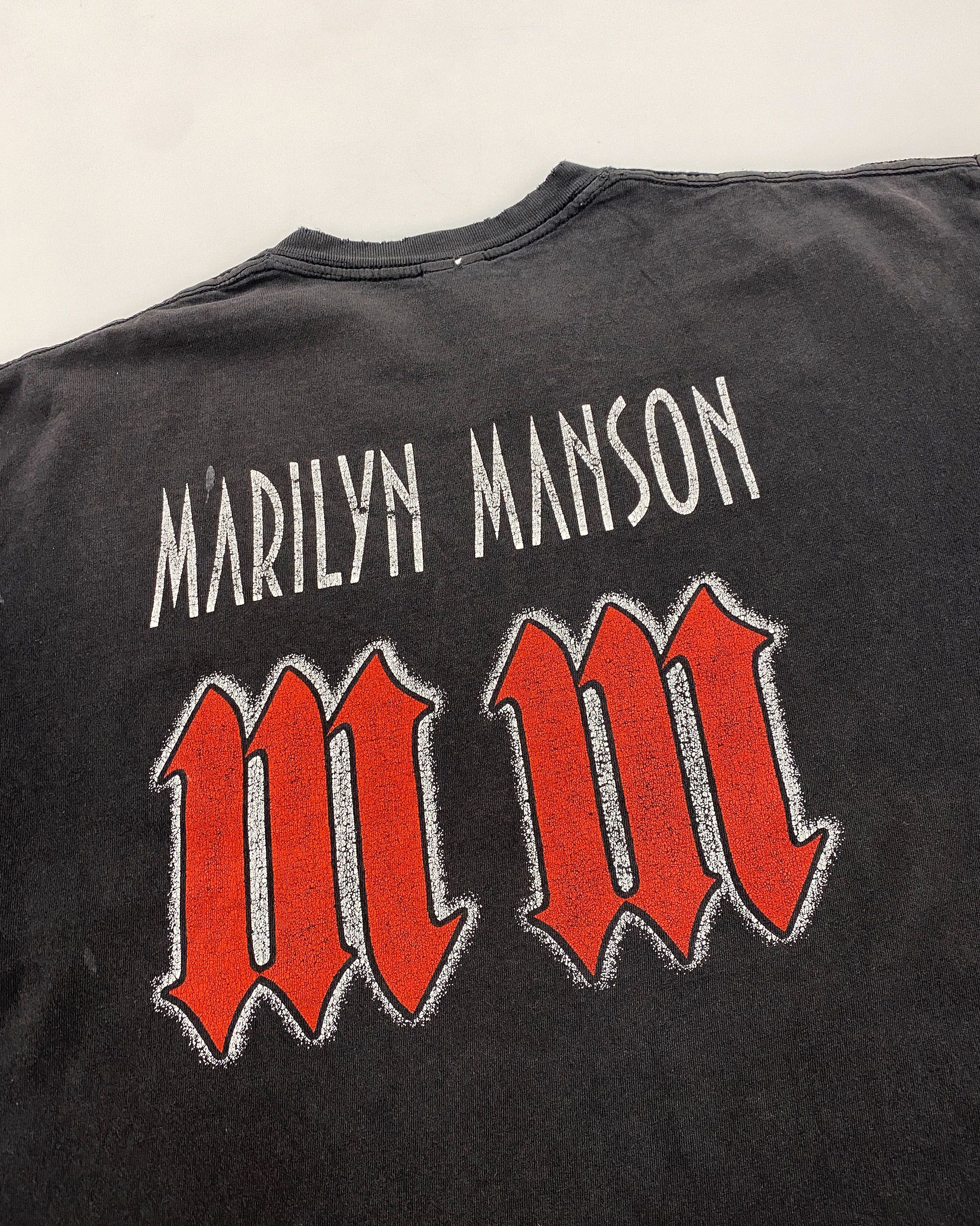 Vintage Marilyn Manson 2000s Trashed Band T-Shirt Size US XL / EU 56 / 4 - 6 Thumbnail